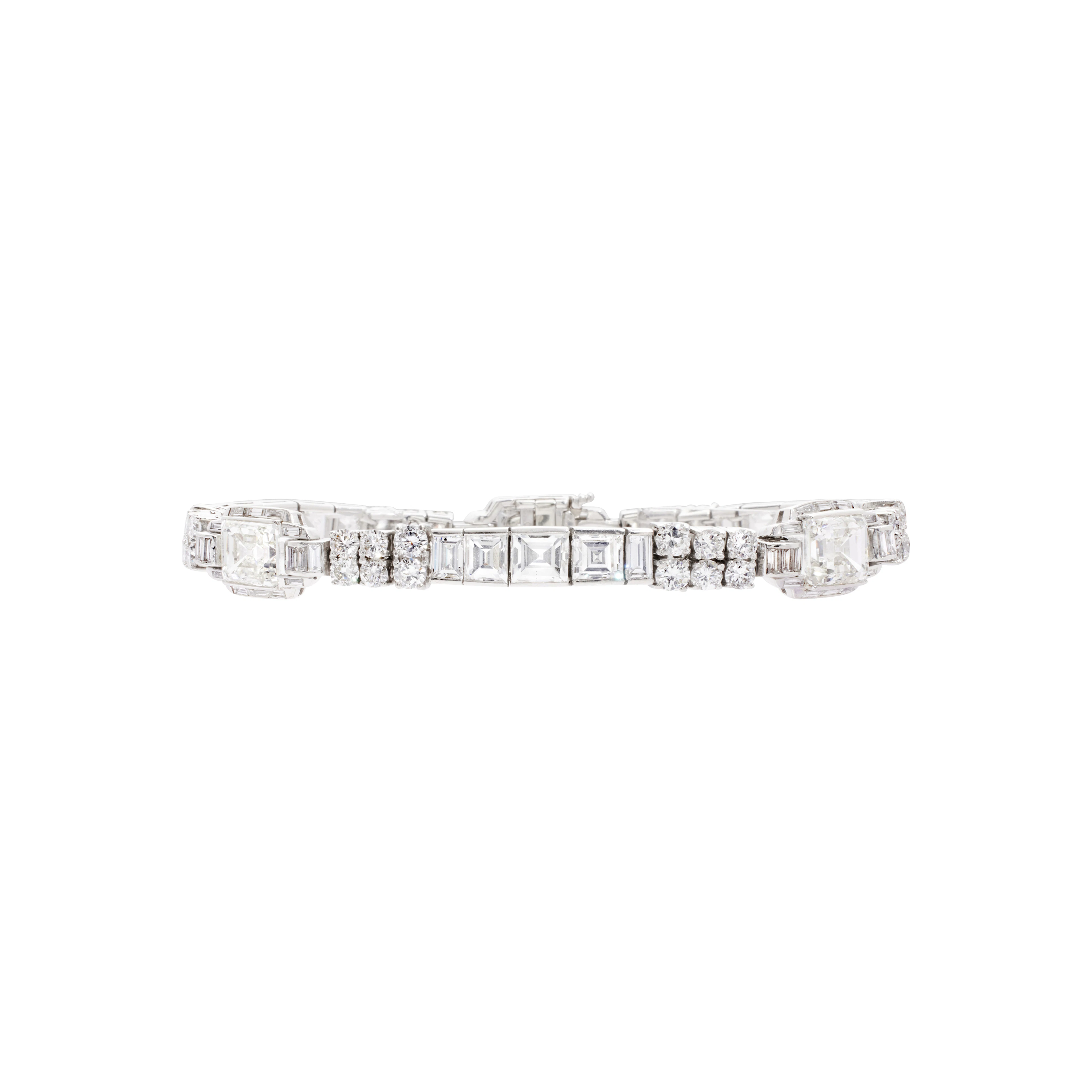 Platinum and 25.00ctw Diamond Tennis Bracelet