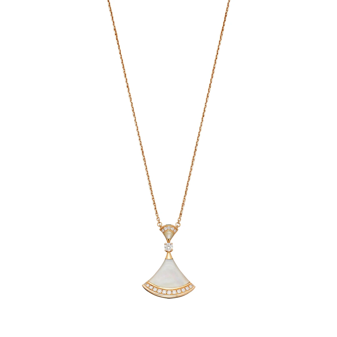 Rose Gold, Mother of Pearl and Diamond Diva’s Dream Pendant Necklace