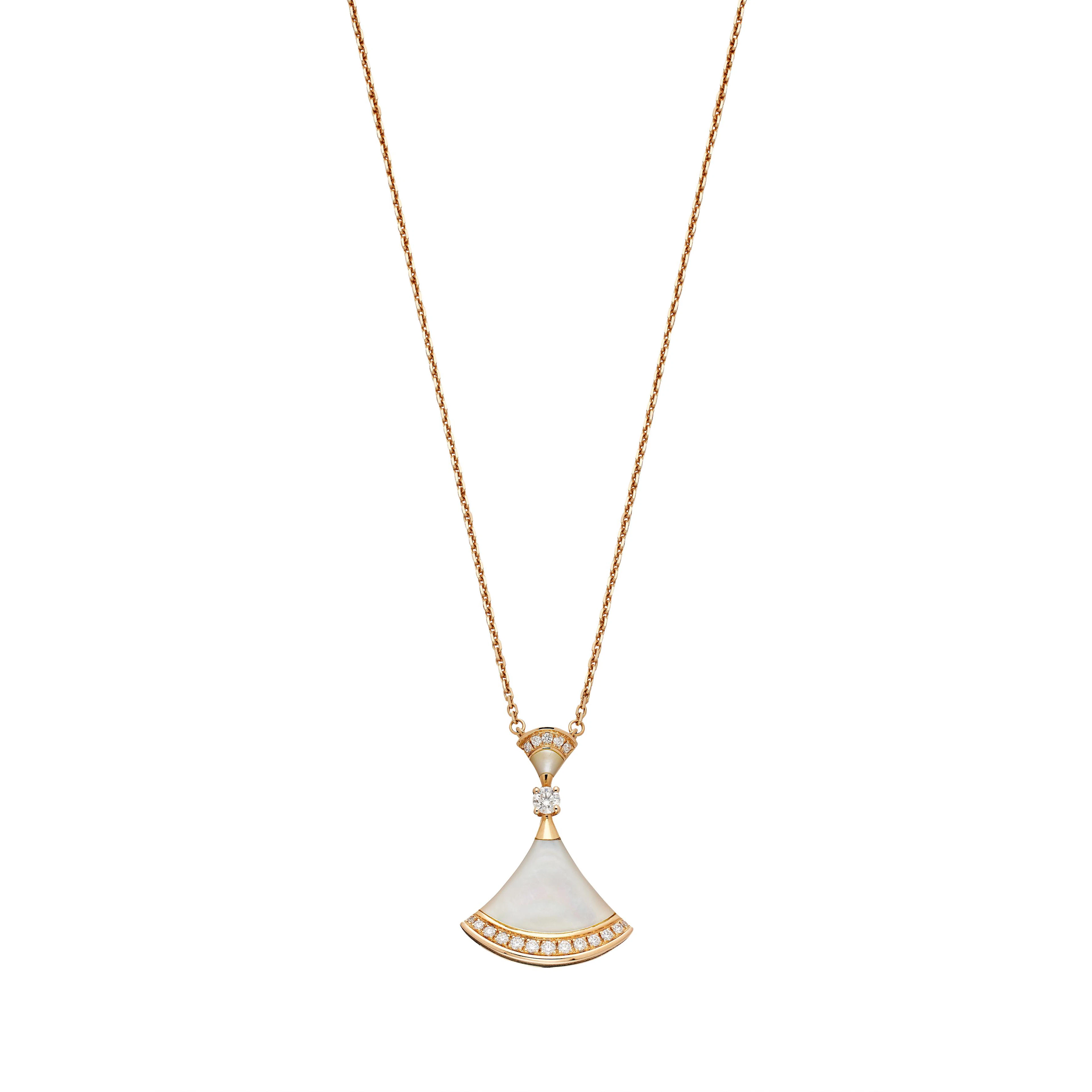 Rose Gold, Mother of Pearl and Diamond Diva’s Dream Pendant Necklace