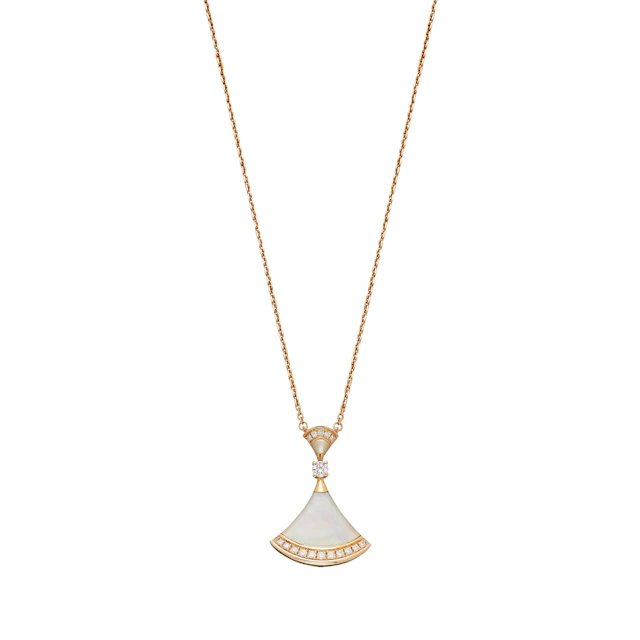 Rose Gold, Mother of Pearl and Diamond Diva’s Dream Pendant Necklace