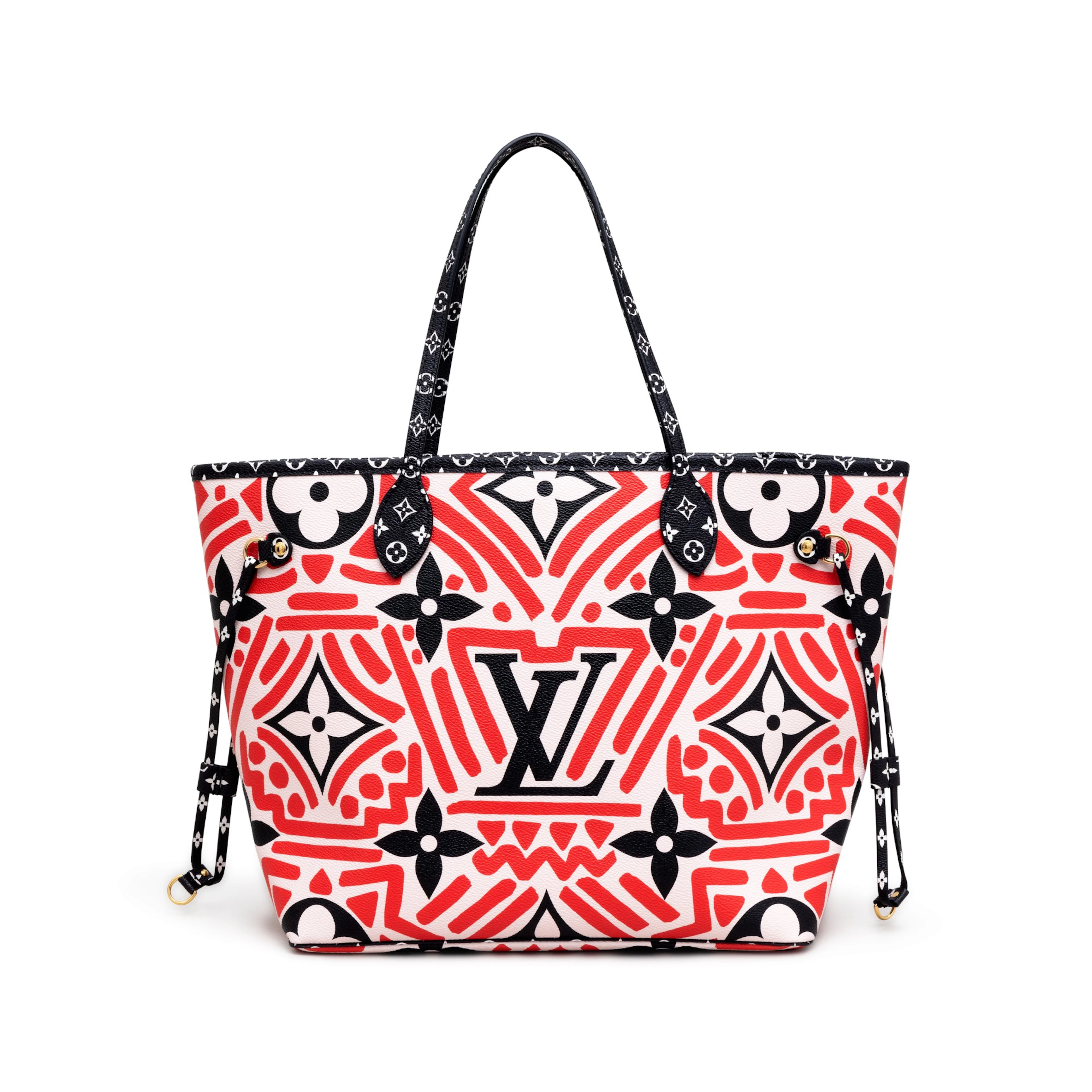 Red, Black, and White Giant Monogram Crafty Coated Canvas Neverfull