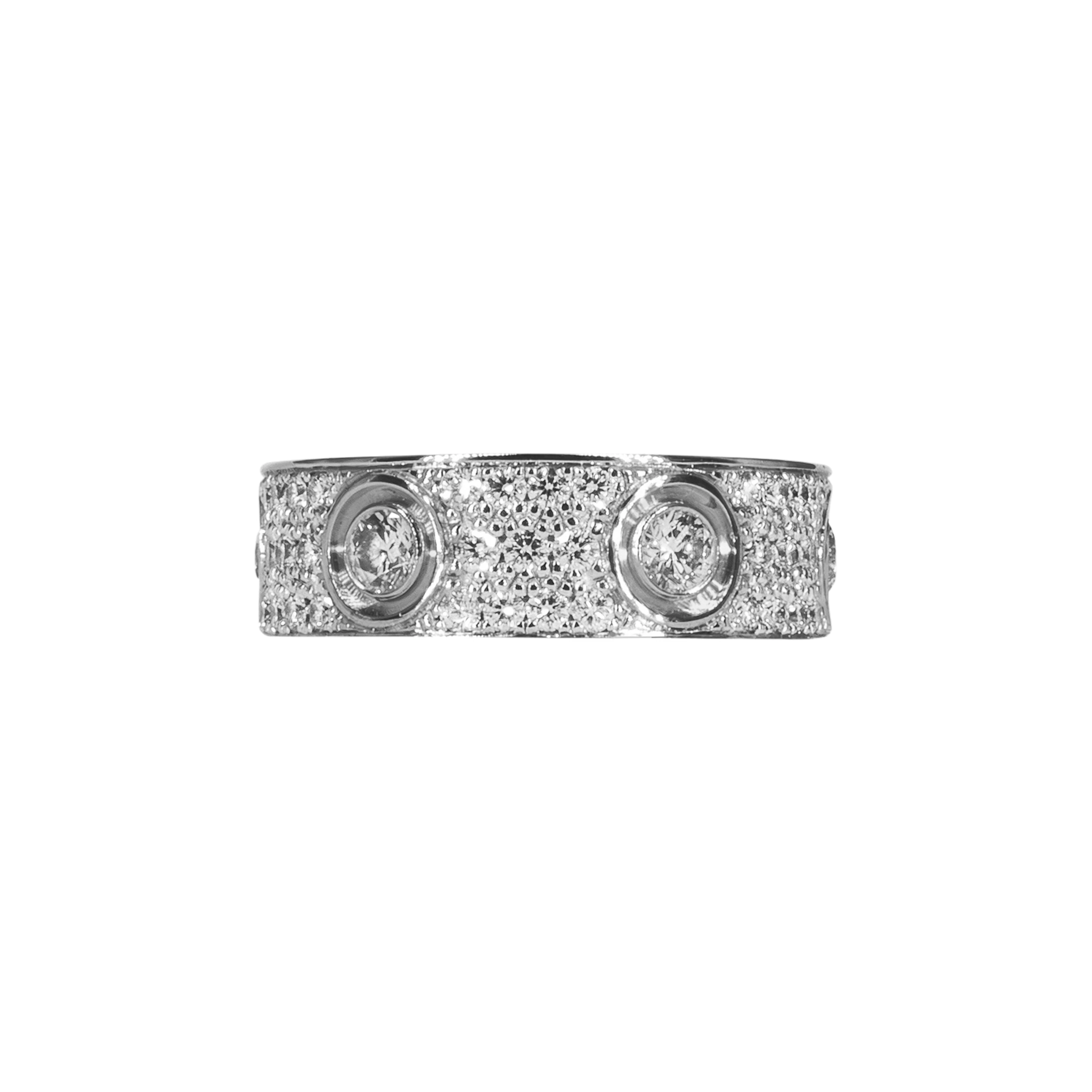 White Gold and Diamond Love Ring