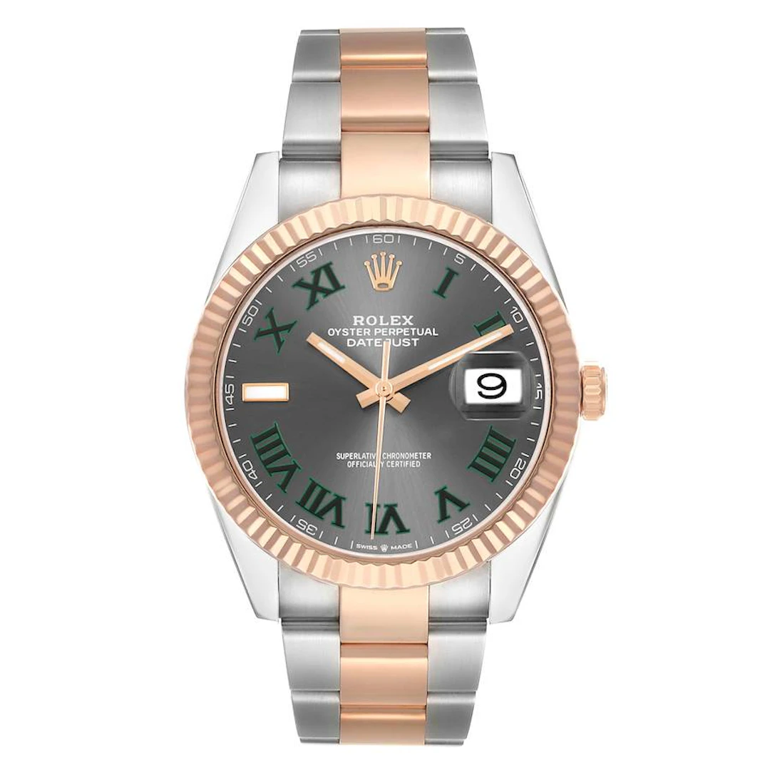 Datejust 'Wimbledon' (Reference 126331). A 41mm rose gold stainless