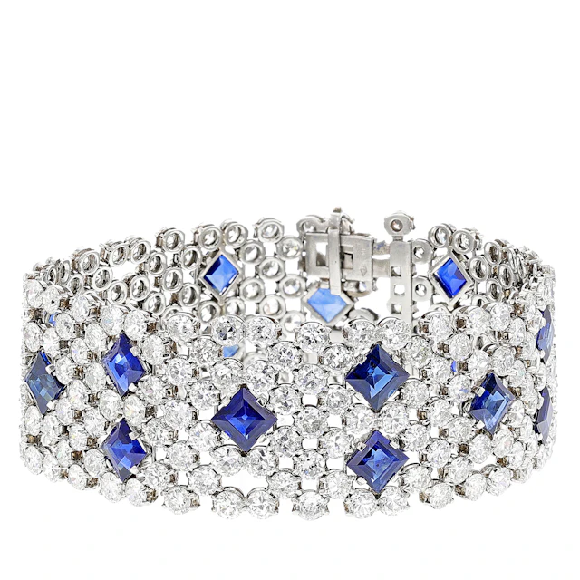 Art Deco Platinum, Sapphire and Diamond Bracelet
