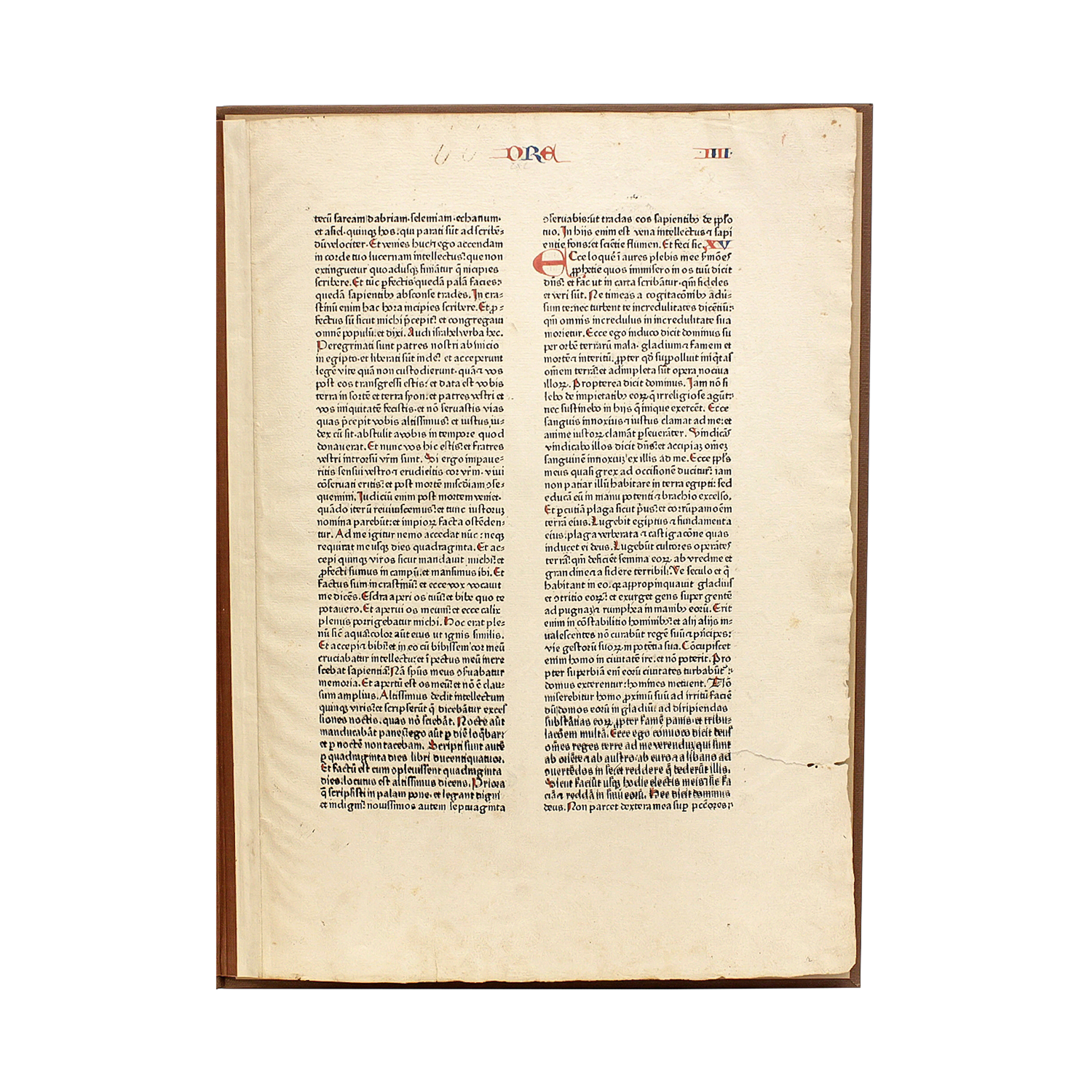 Fust and Schoeffer 48-Line Bible Leaf