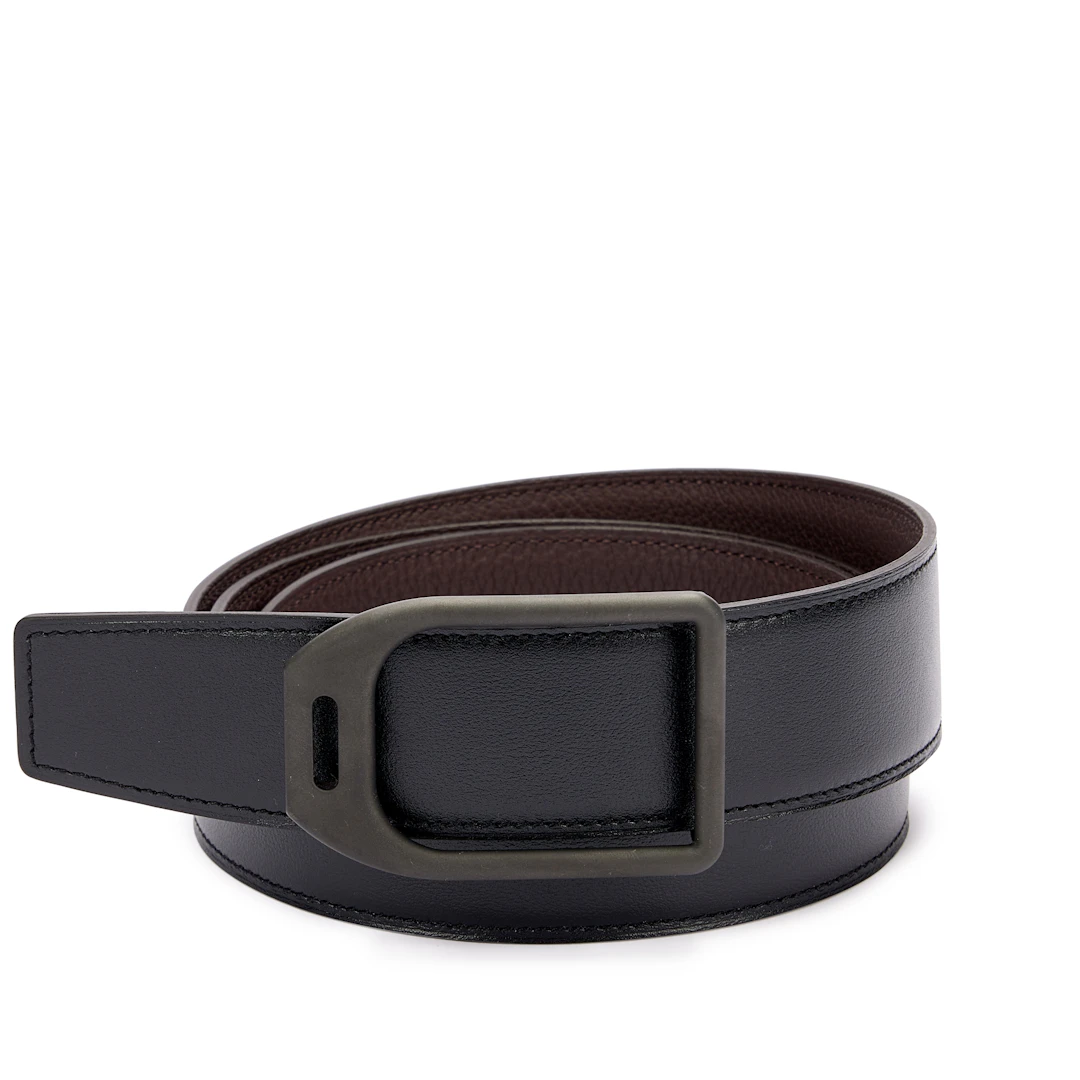 Black Box and Chocolat Togo Jockey Belt So Black Plated Metal, 2023