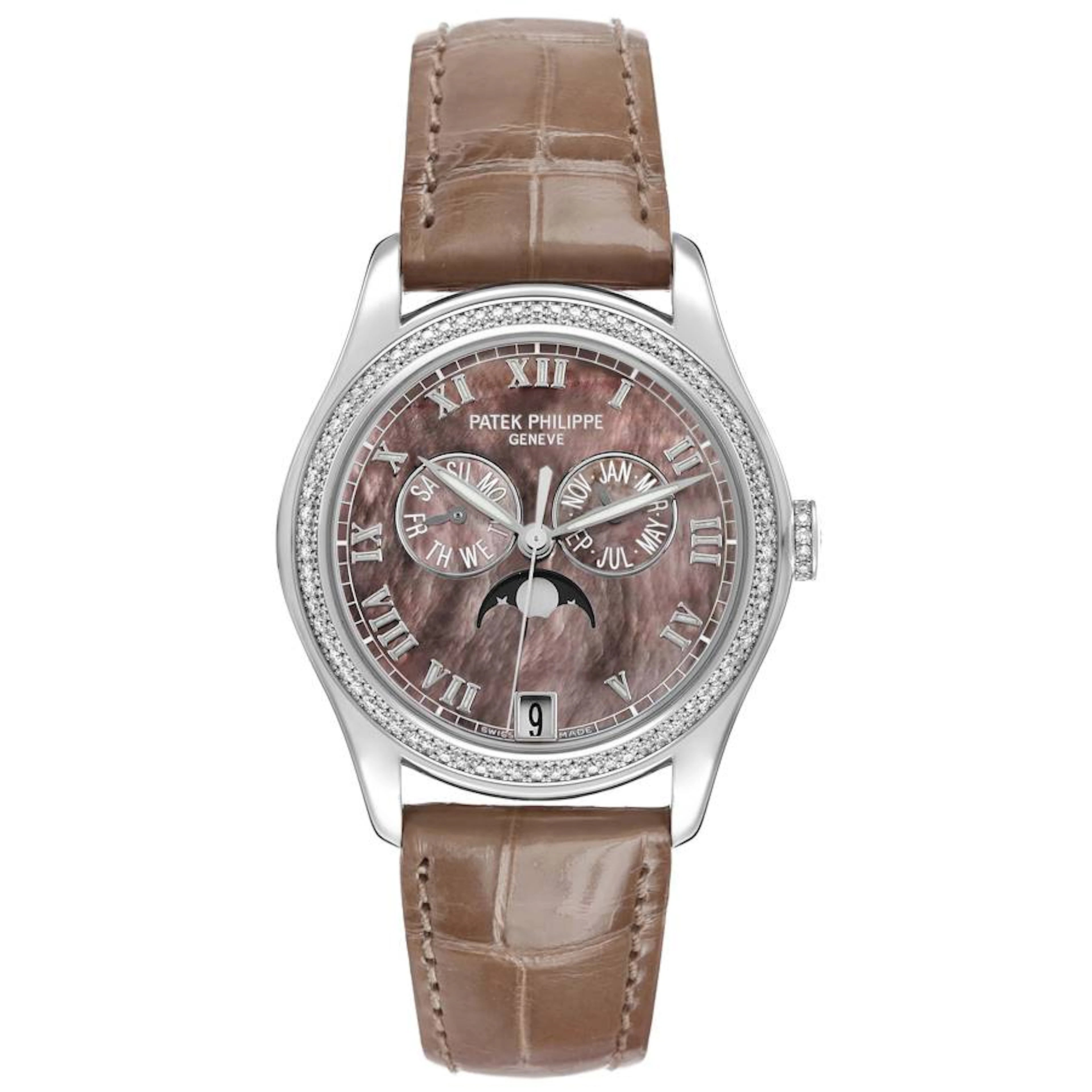 Complications (Reference 4936G-001). A 37mm white gold diamond-set