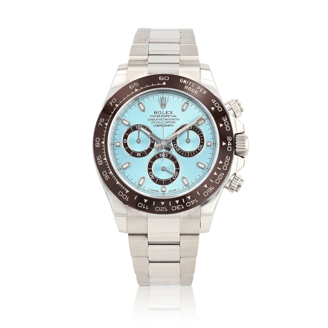 Daytona, reference 116506 | platinum chronograph wristwatch with bracelet