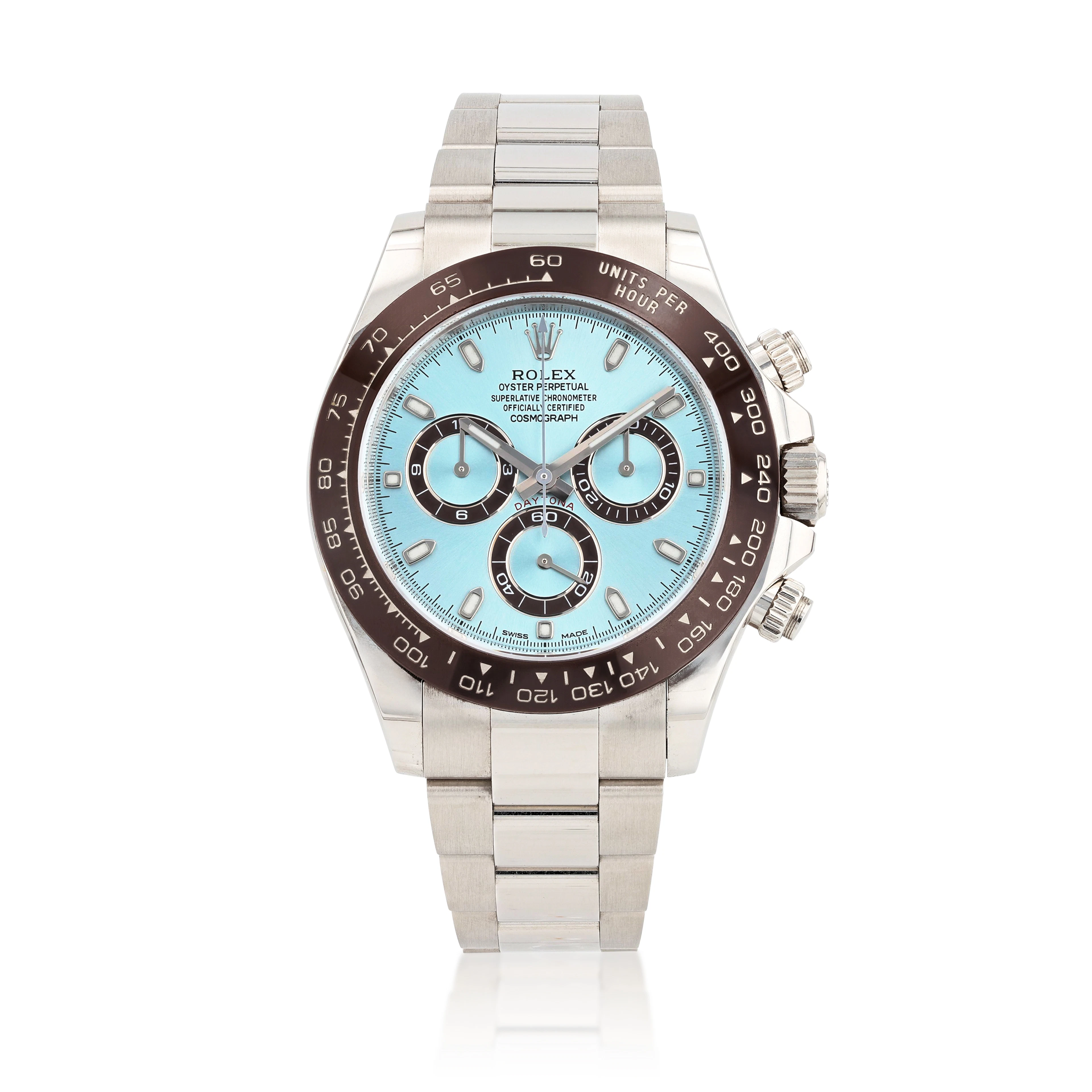 Daytona, reference 116506 | platinum chronograph wristwatch with bracelet