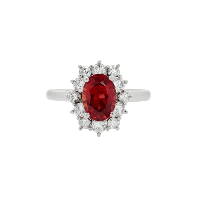 Vintage Platinum, 1.40ct Garnet and Diamond Ring