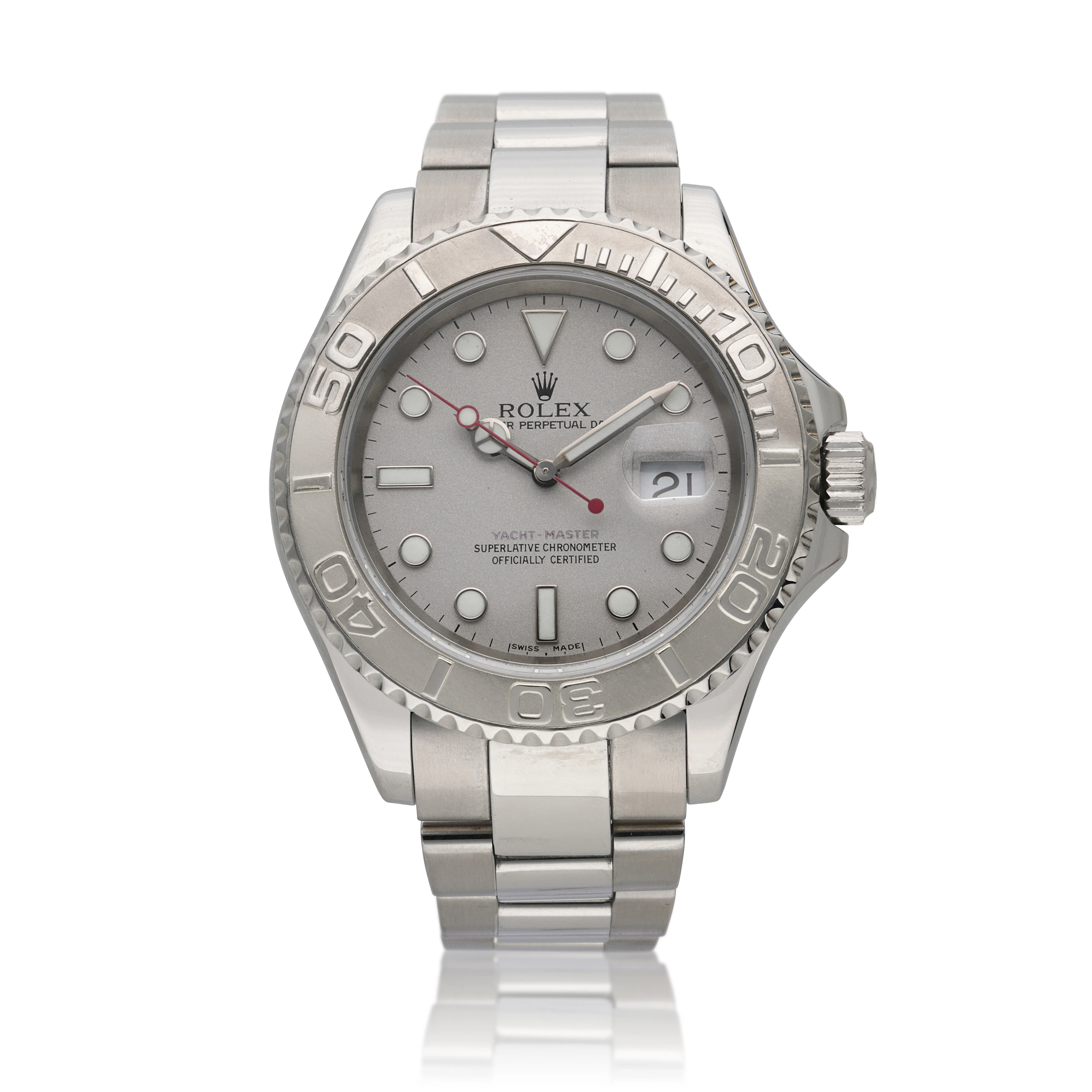 Yacht-Master (Reference 16622). A 40mm platinum stainless steel automatic