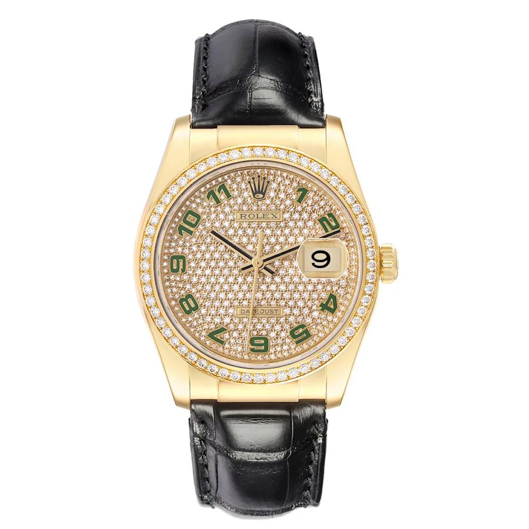President Datejust (Reference 116188). A 36mm yellow gold diamond