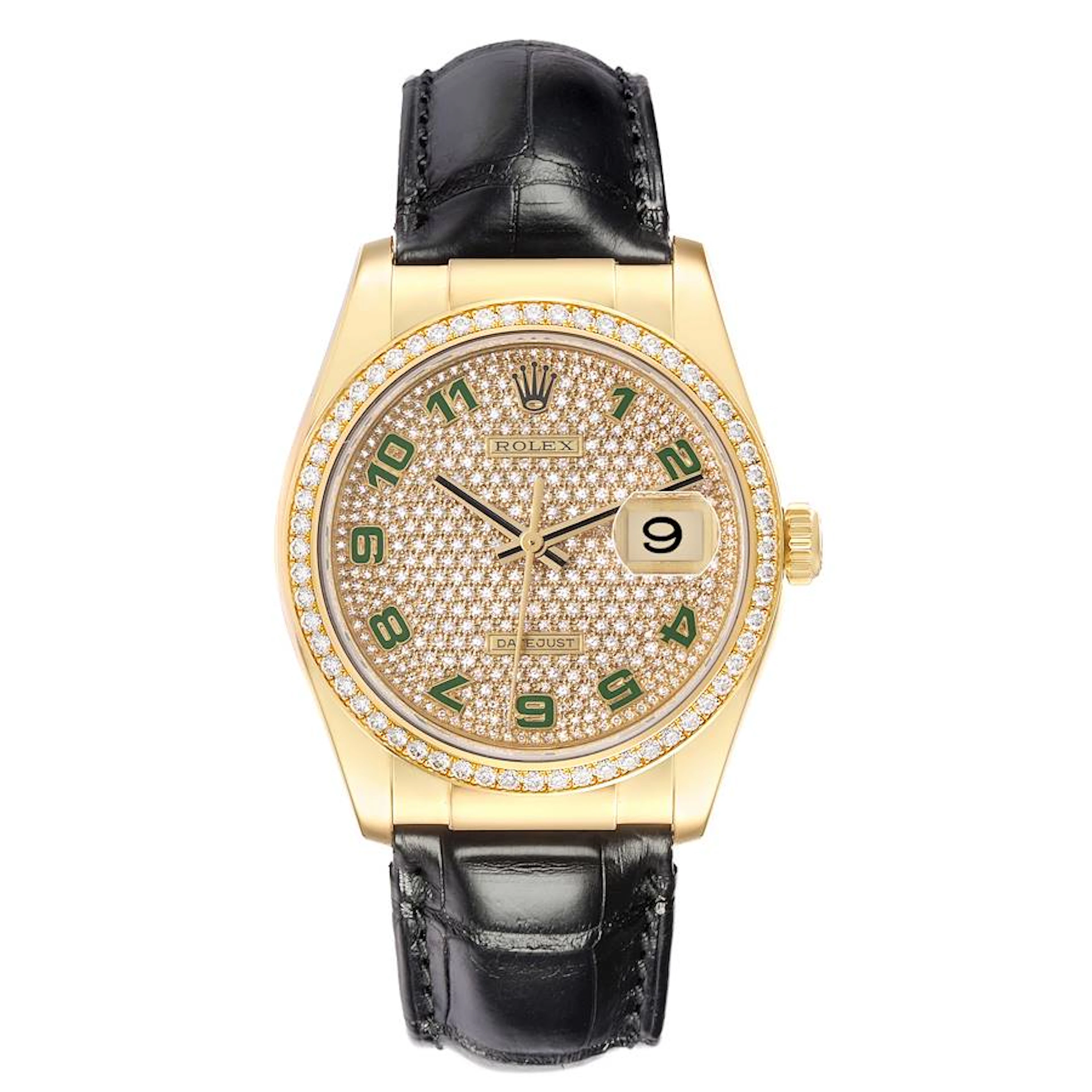 President Datejust (Reference 116188). A 36mm yellow gold diamond