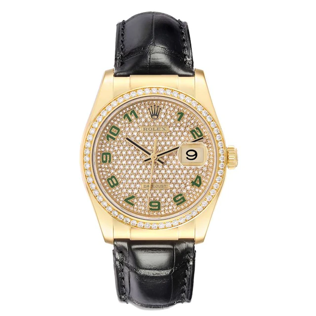 President Datejust (Reference 116188). A 36mm yellow gold diamond