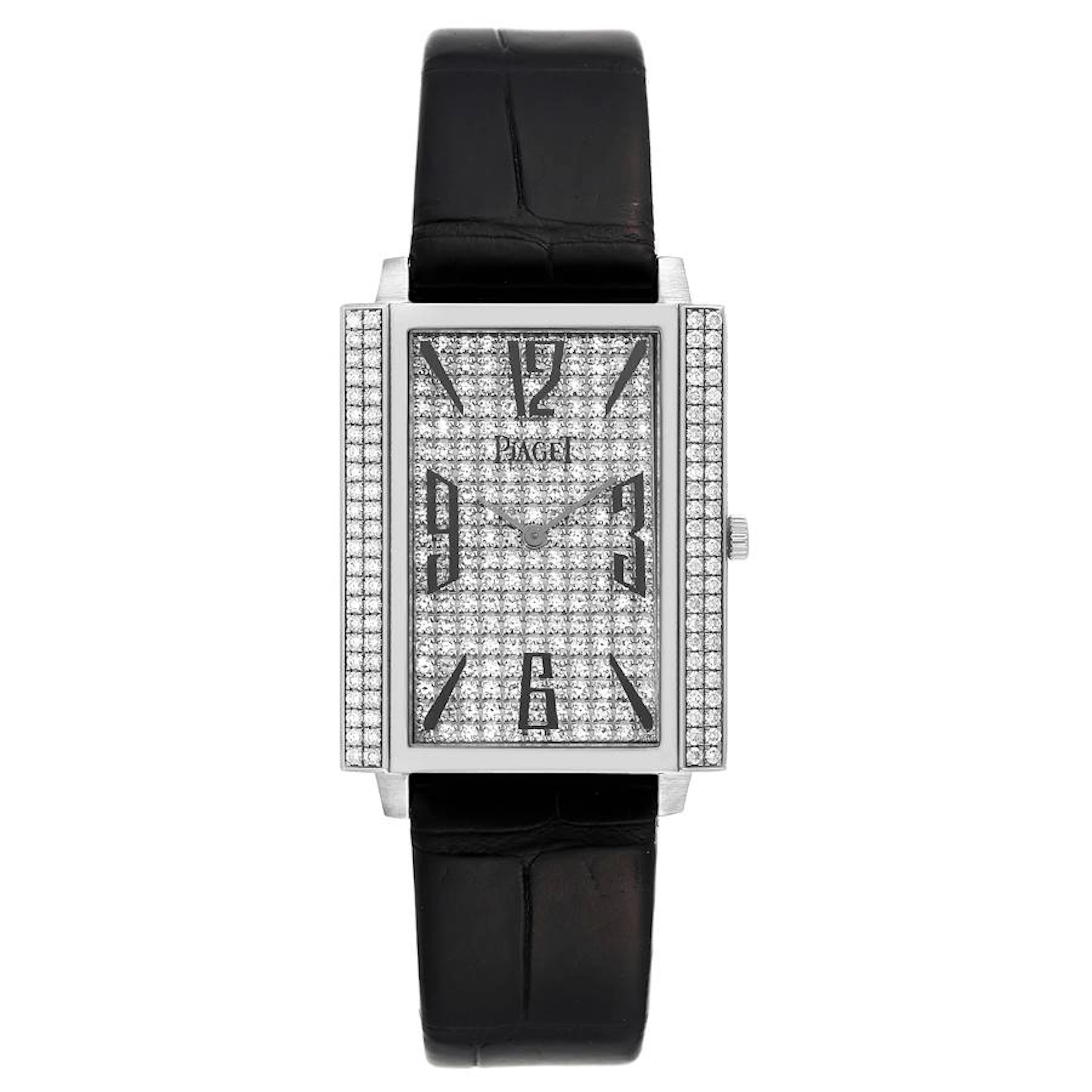 Black Tie (Reference P10291). A 34mm white gold diamond-set manual