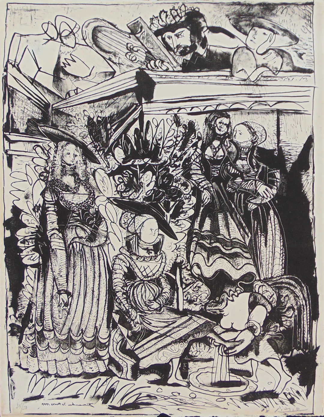 David and Bathsheba (After Lucas Cranach) II | David et Bethsabée