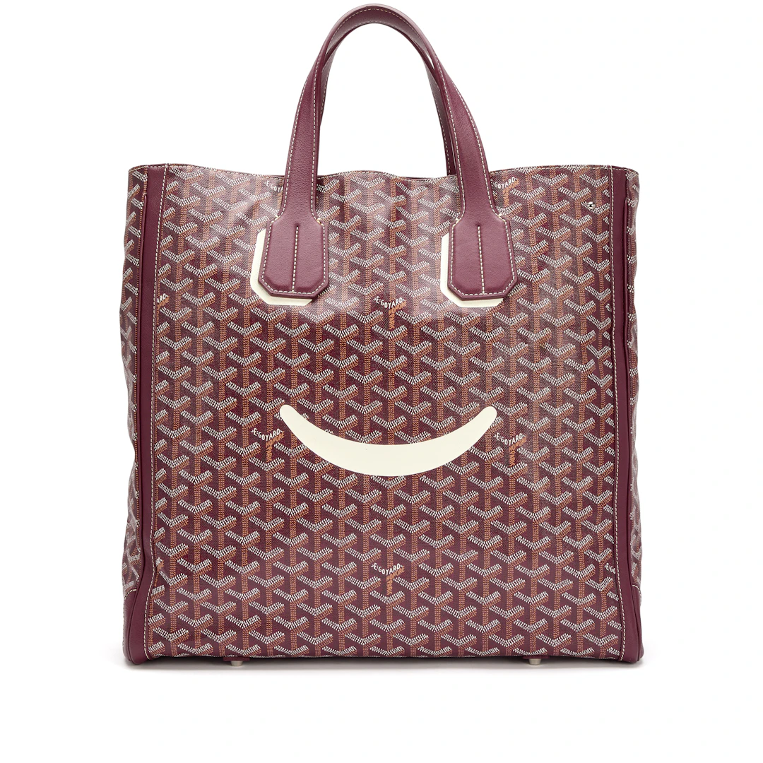 Burgundy Goyardine Canvas and Chevroches Calfskin Voltaire Smile Tote