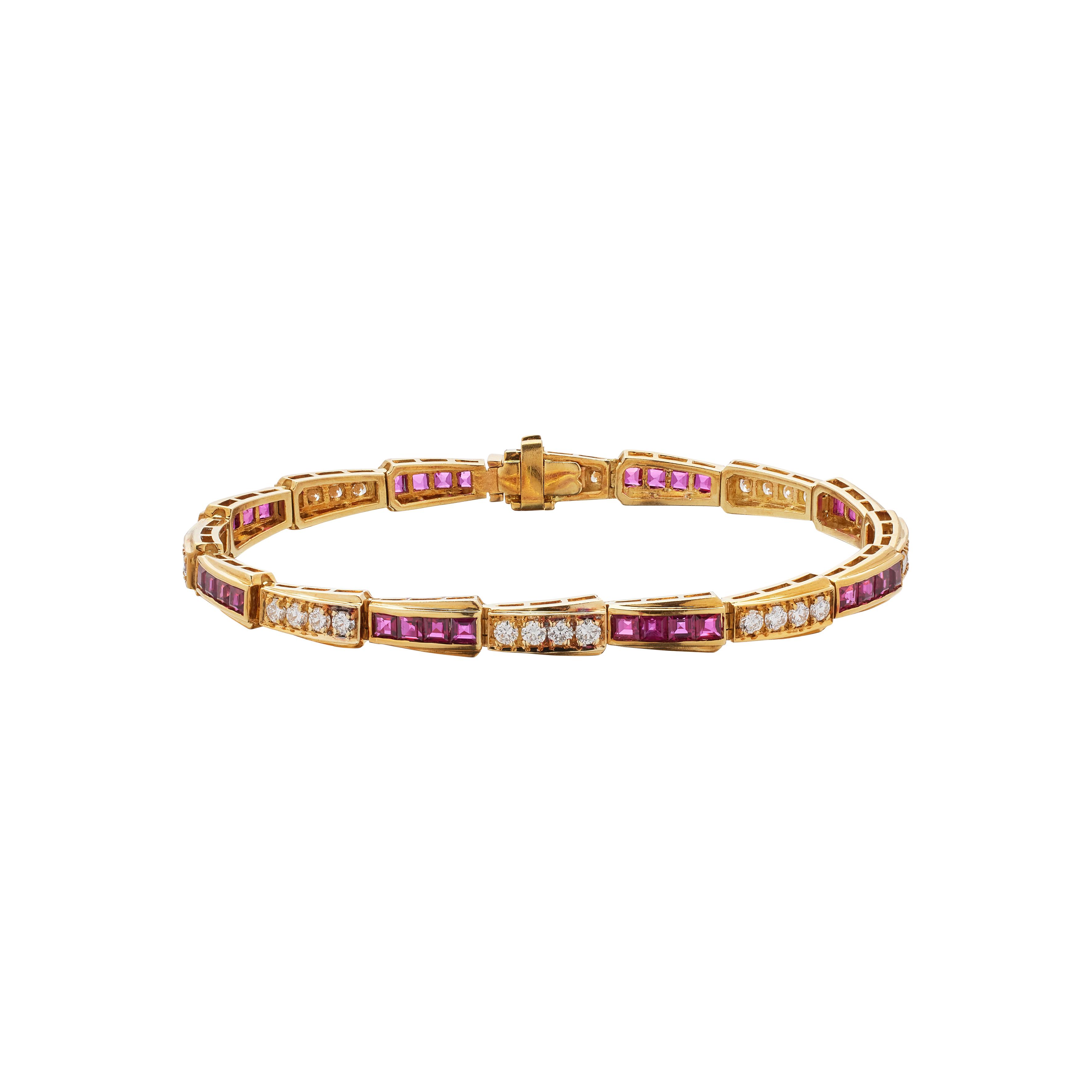 Gold, Ruby and Diamond Bracelet