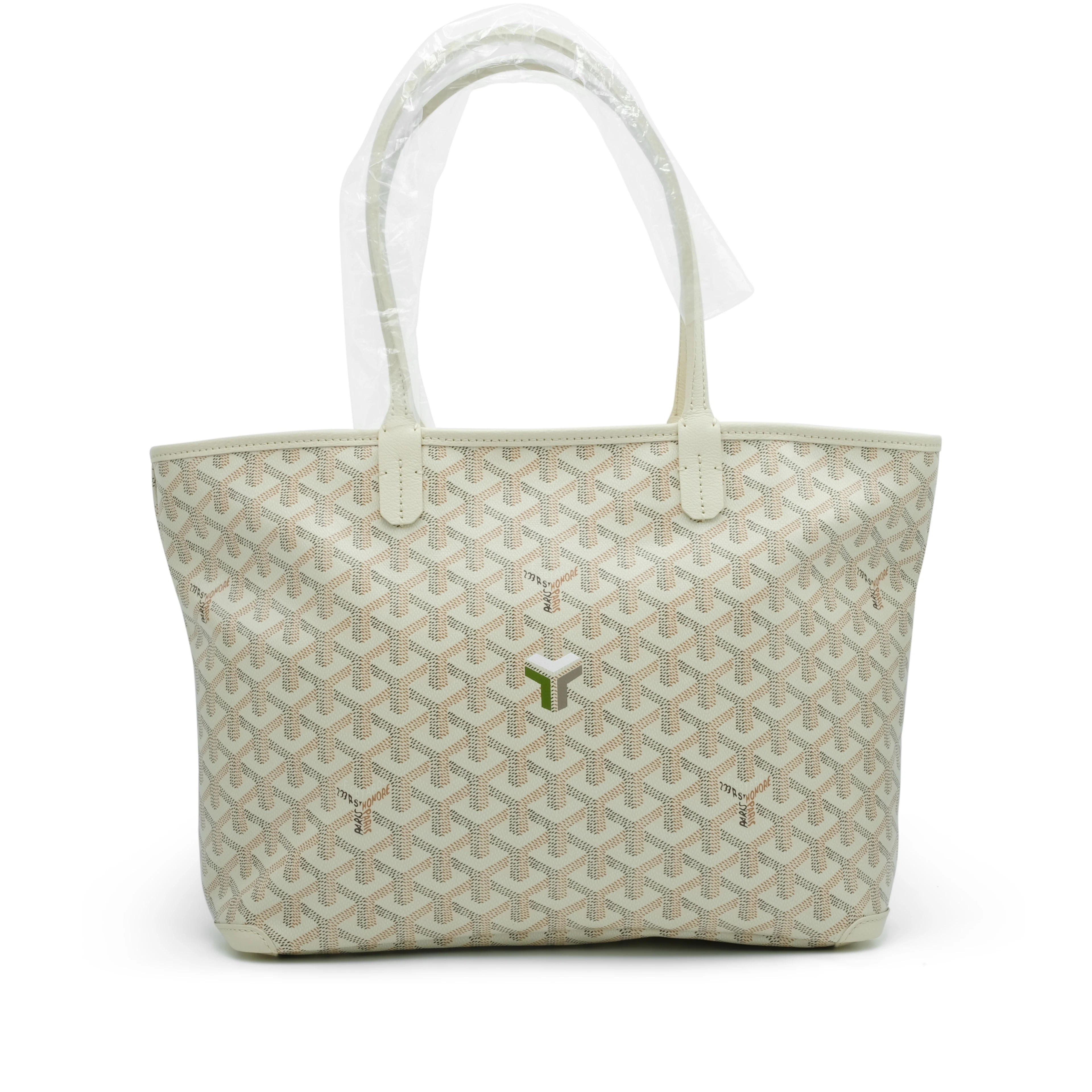 Sand Goyardine Canvas and Chevroches Calfskin Artois PM Bag Palladium