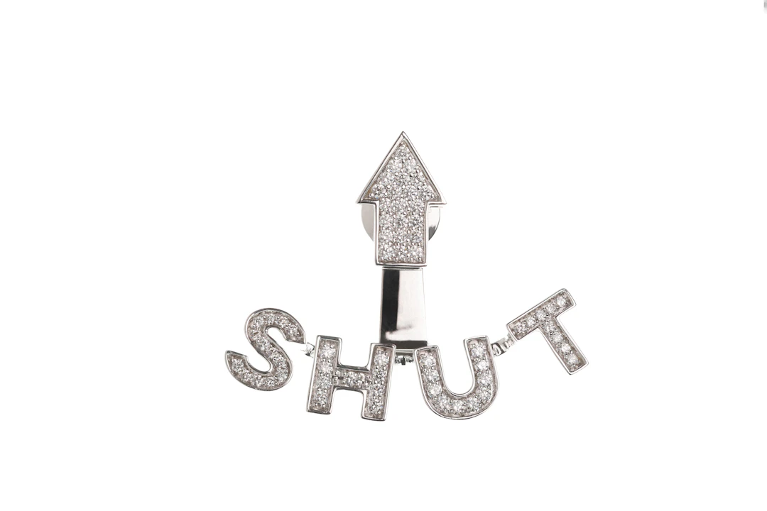 Shut Up Earring (single) in 18k White Gold