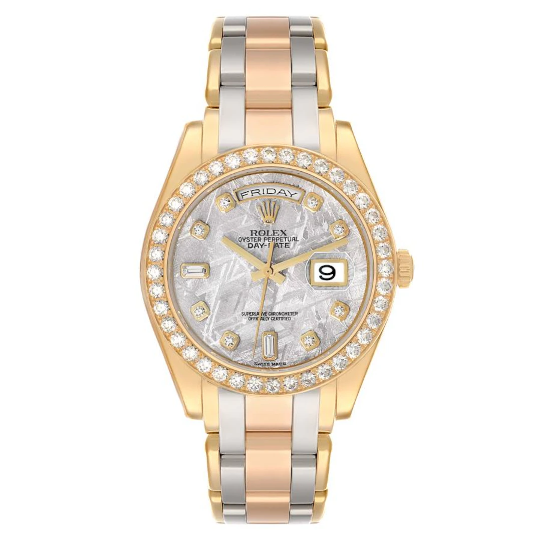 Day-Date Meteorite Dial (Reference 18948). A 39mm yellow, white, and