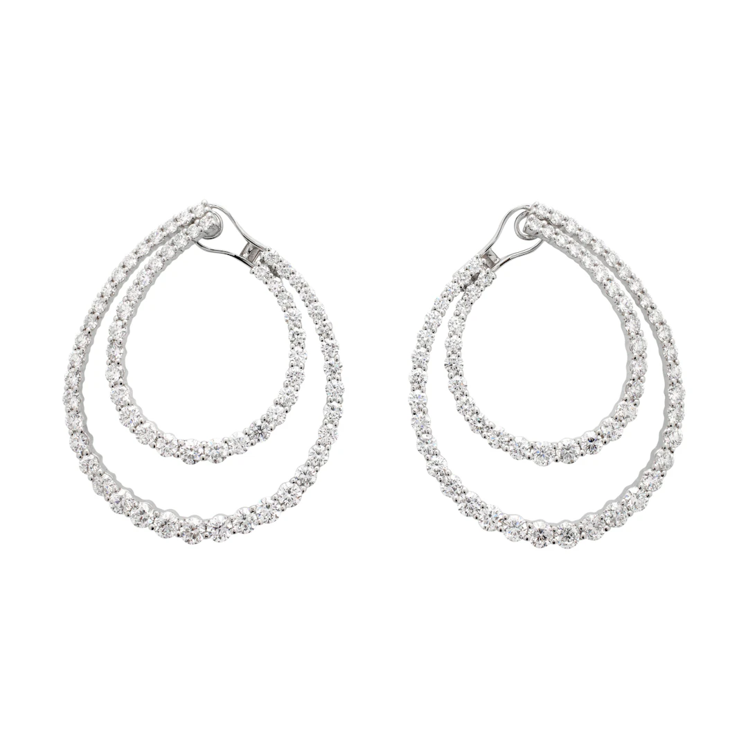 White Gold and 11.95ctw Diamond Earclips