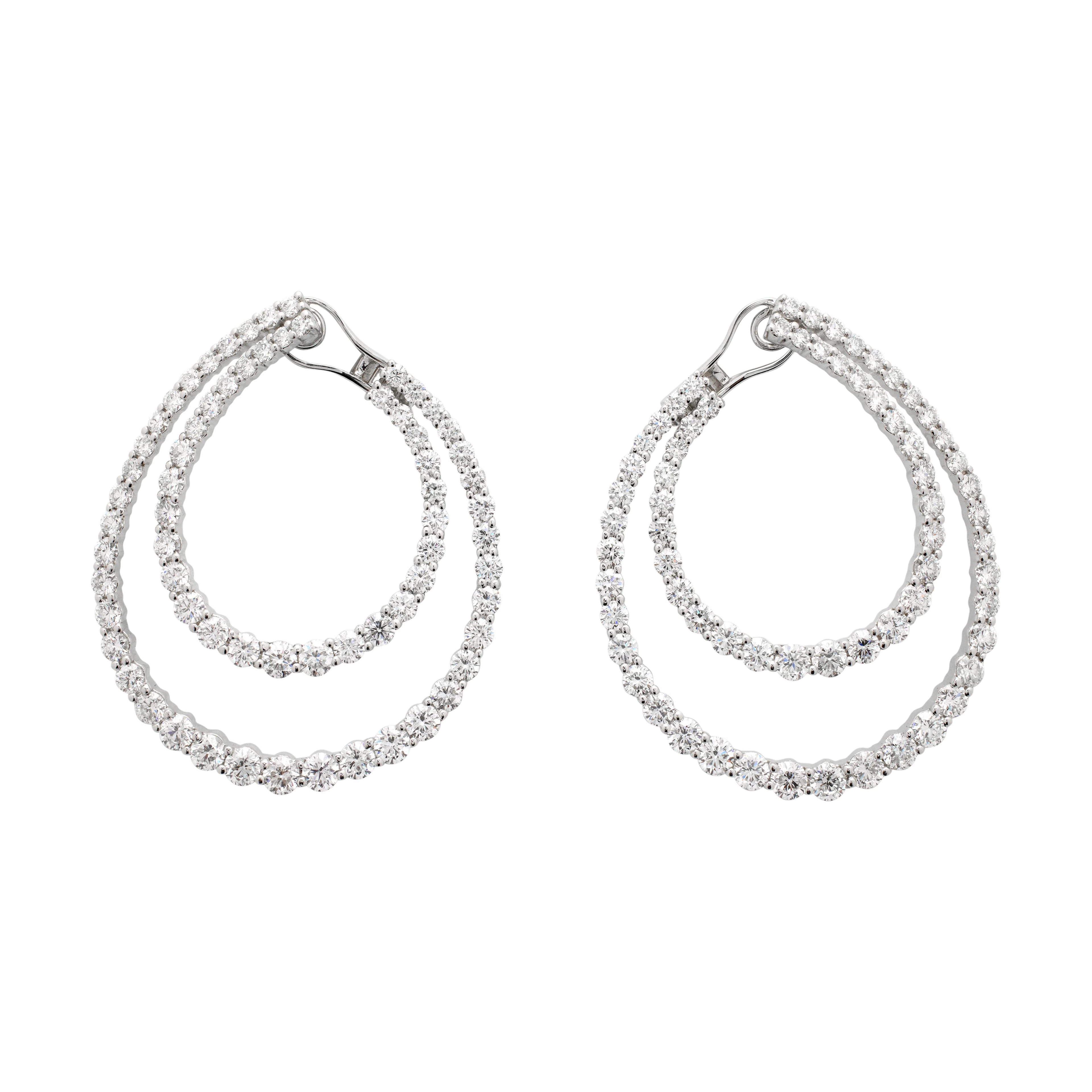 White Gold and 11.95ctw Diamond Earclips