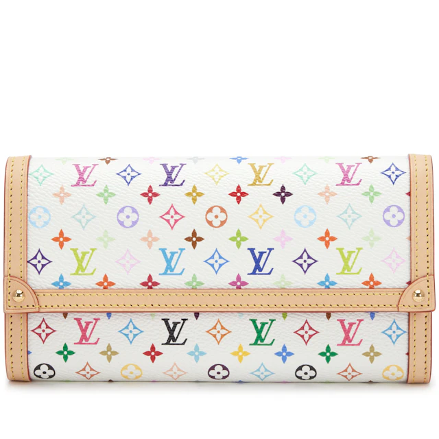 Takashi Murakami White Monogram Multicolor Sarah Wallet Gold Hardware, 2025