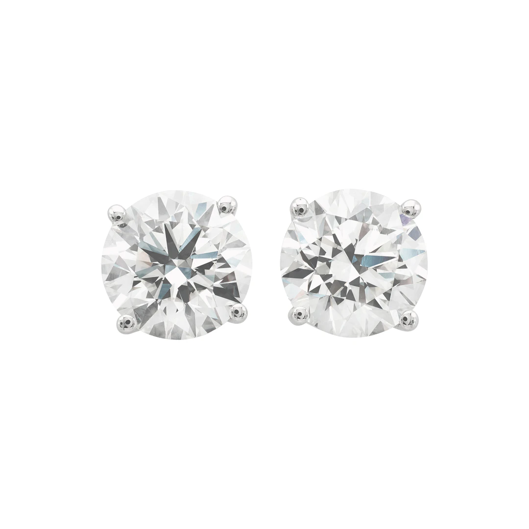 White Gold and 2.15ctw Round Brilliant Cut Diamond Stud Earrings