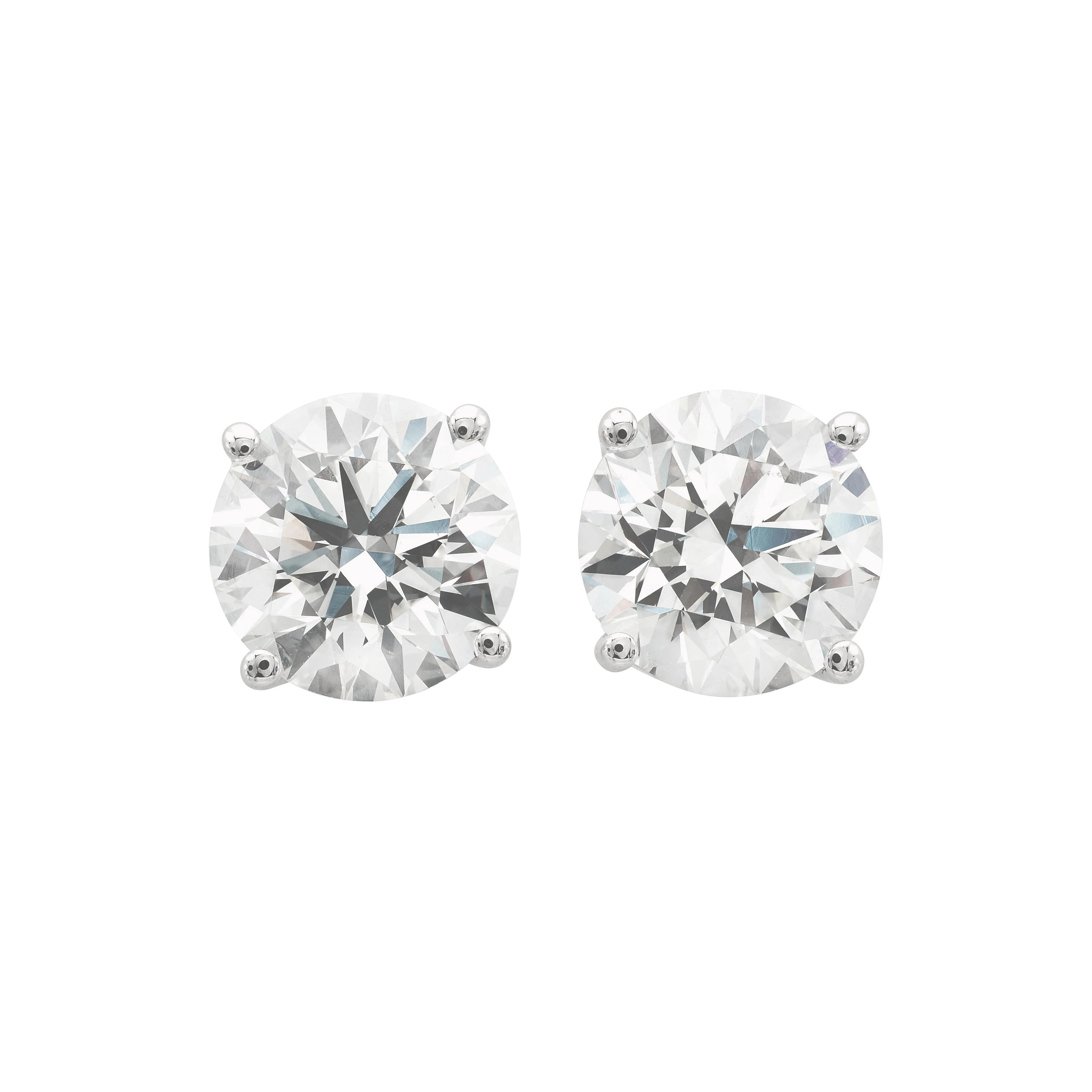 White Gold and 2.15ctw Round Brilliant Cut Diamond Stud Earrings