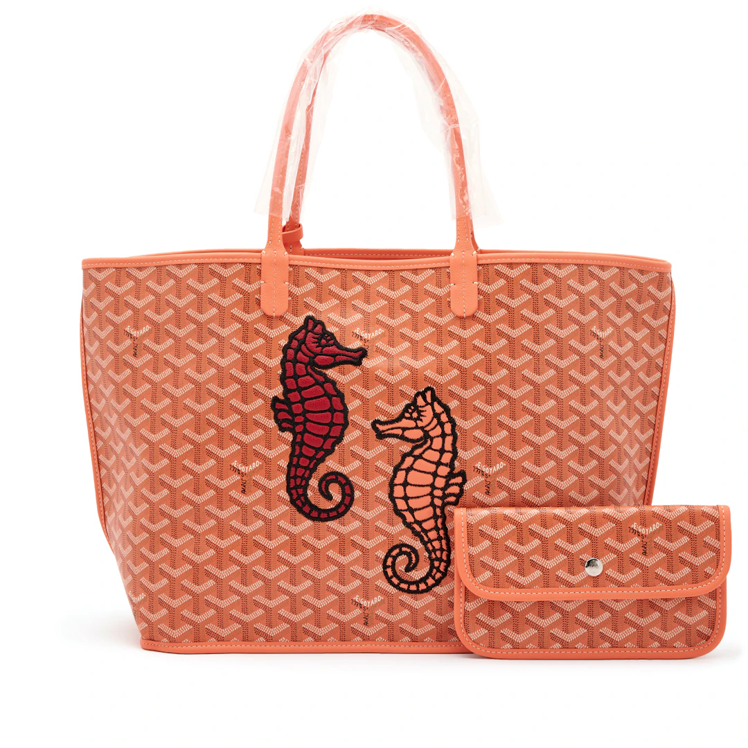 Limited Edition Coral Pink Goyardine Canvas and Chevroches Calfskin