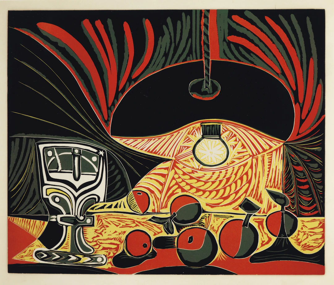 B1101 Nature Morte au Verre sous La Lampe, 1962 (March 19, Mougins)