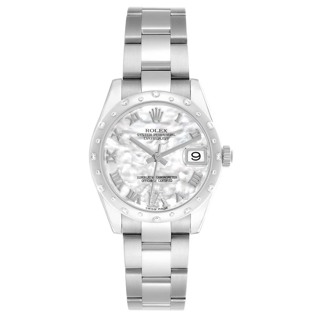 Datejust (Reference 178344). A 31mm white gold stainless steel diamond-set