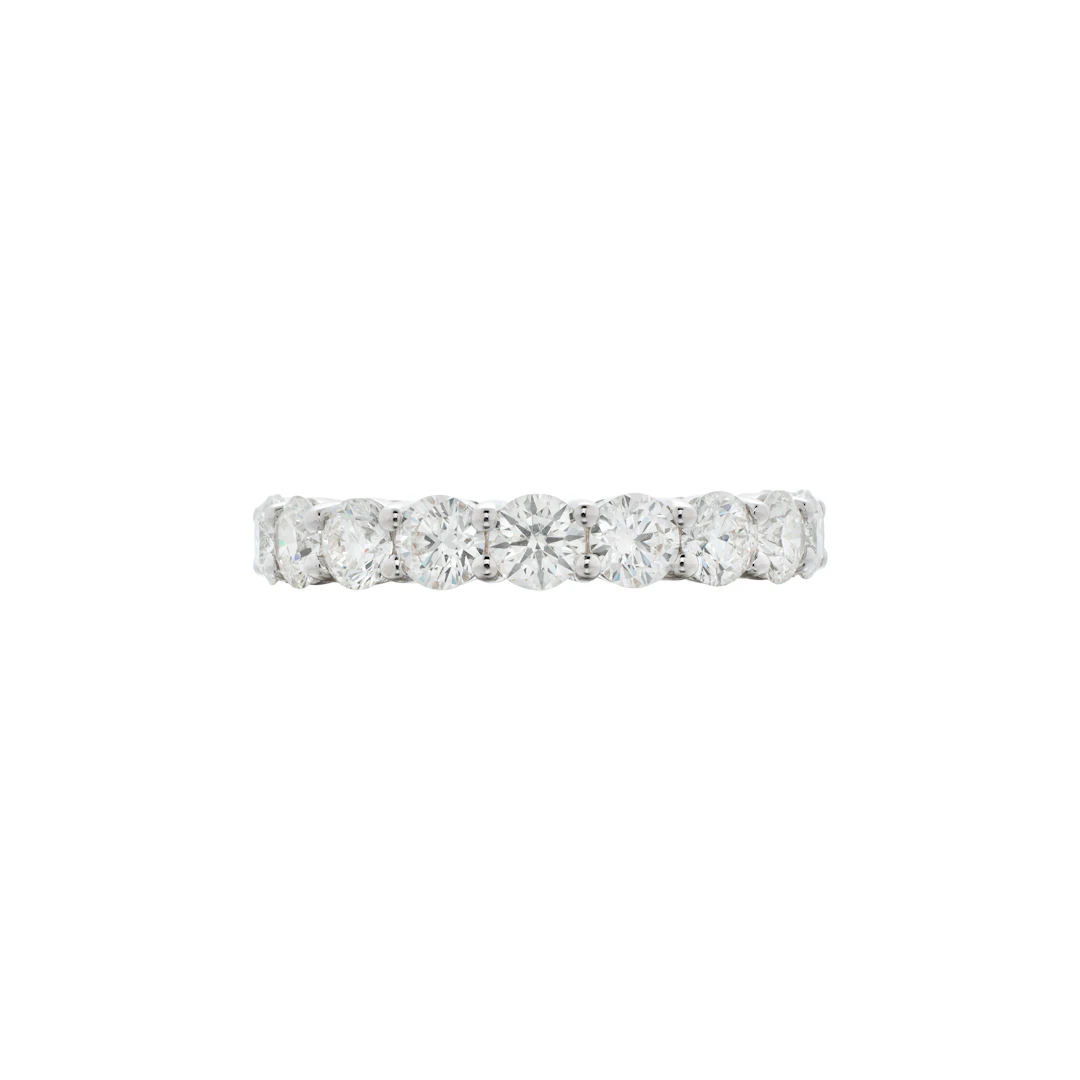 White Gold and 3.45ctw Round Brilliant Cut Diamond Eternity Band Ring