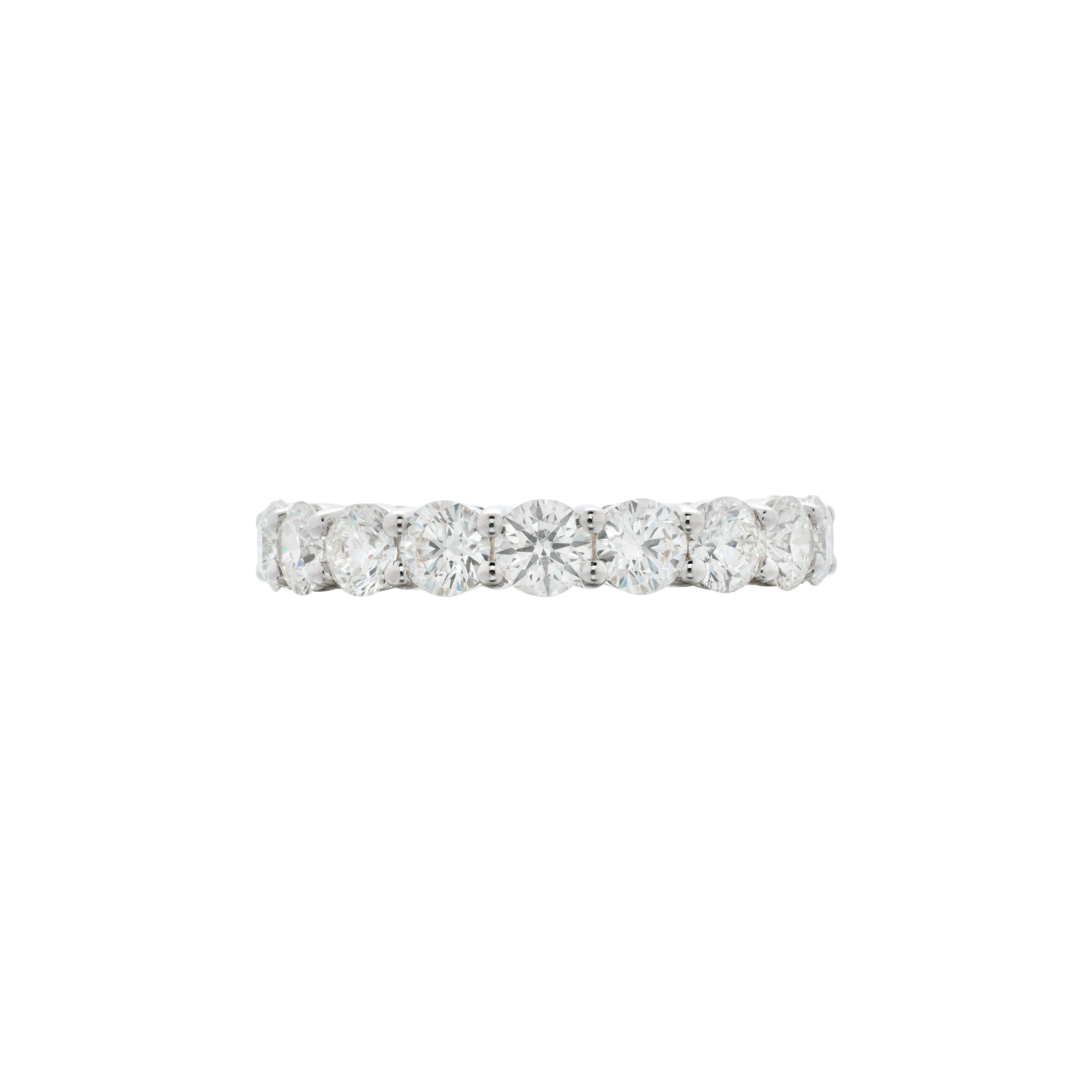 White Gold and 3.45ctw Round Brilliant Cut Diamond Eternity Band Ring