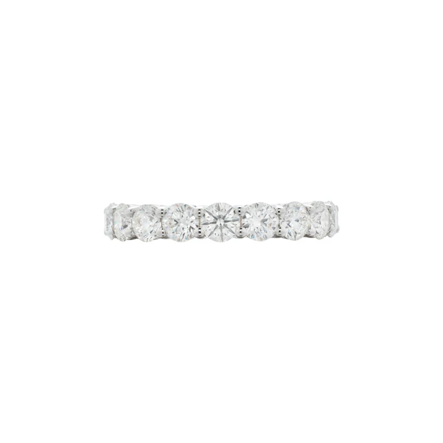 White Gold and 9.00-9.99ctw Round Brilliant Cut Diamond Eternity Band Ring