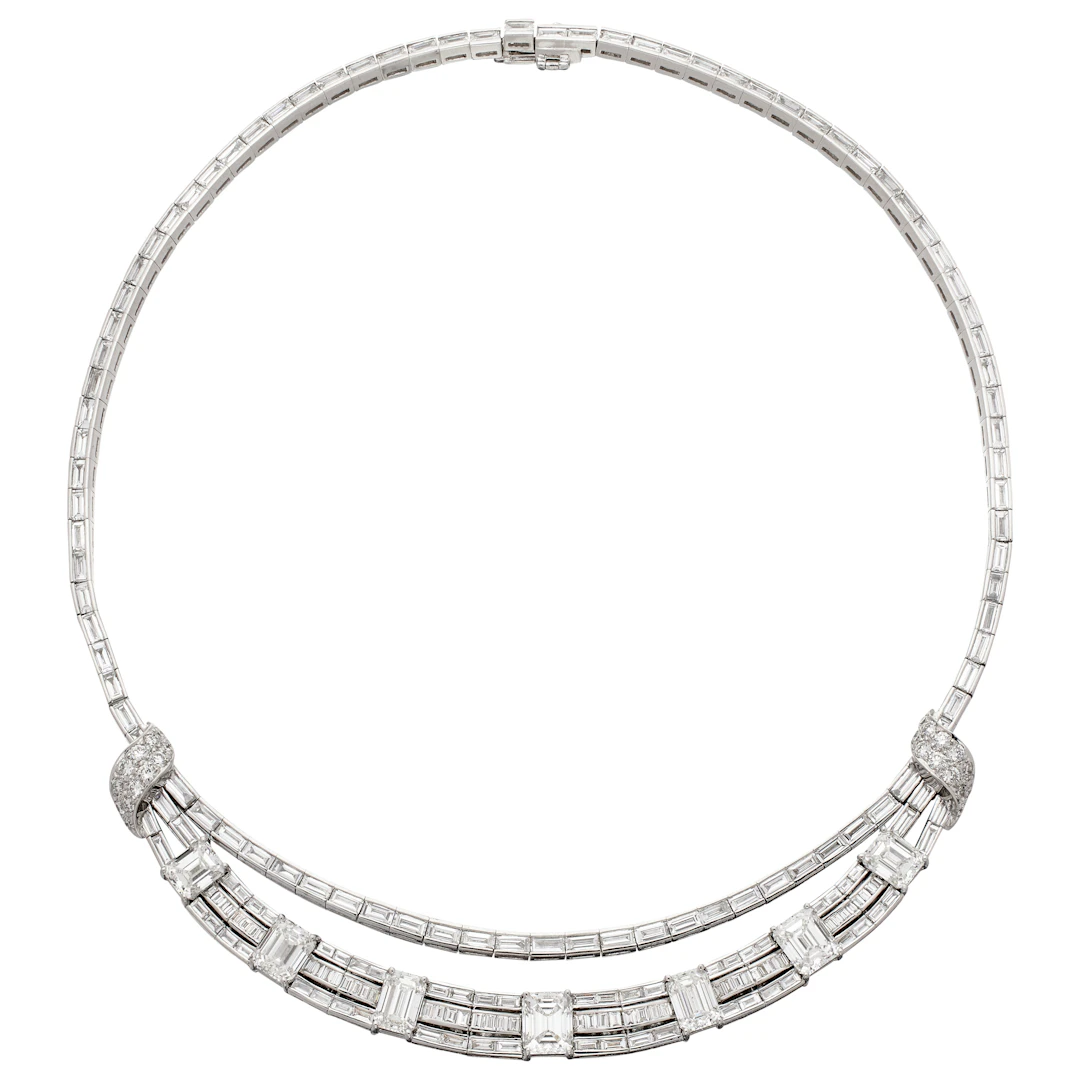 Platinum and 23.98ctw Diamond Collar Necklace