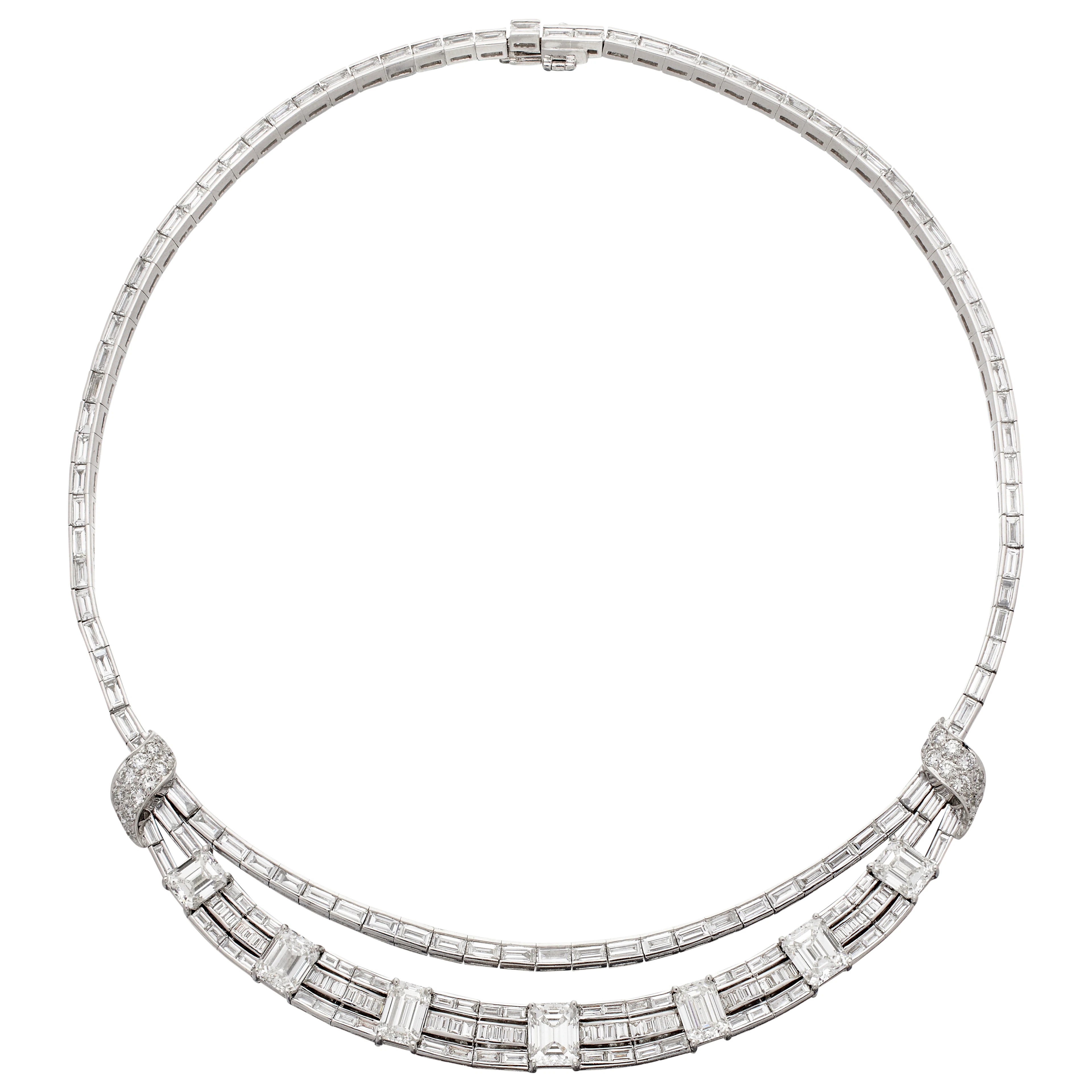 Platinum and 23.98ctw Diamond Collar Necklace
