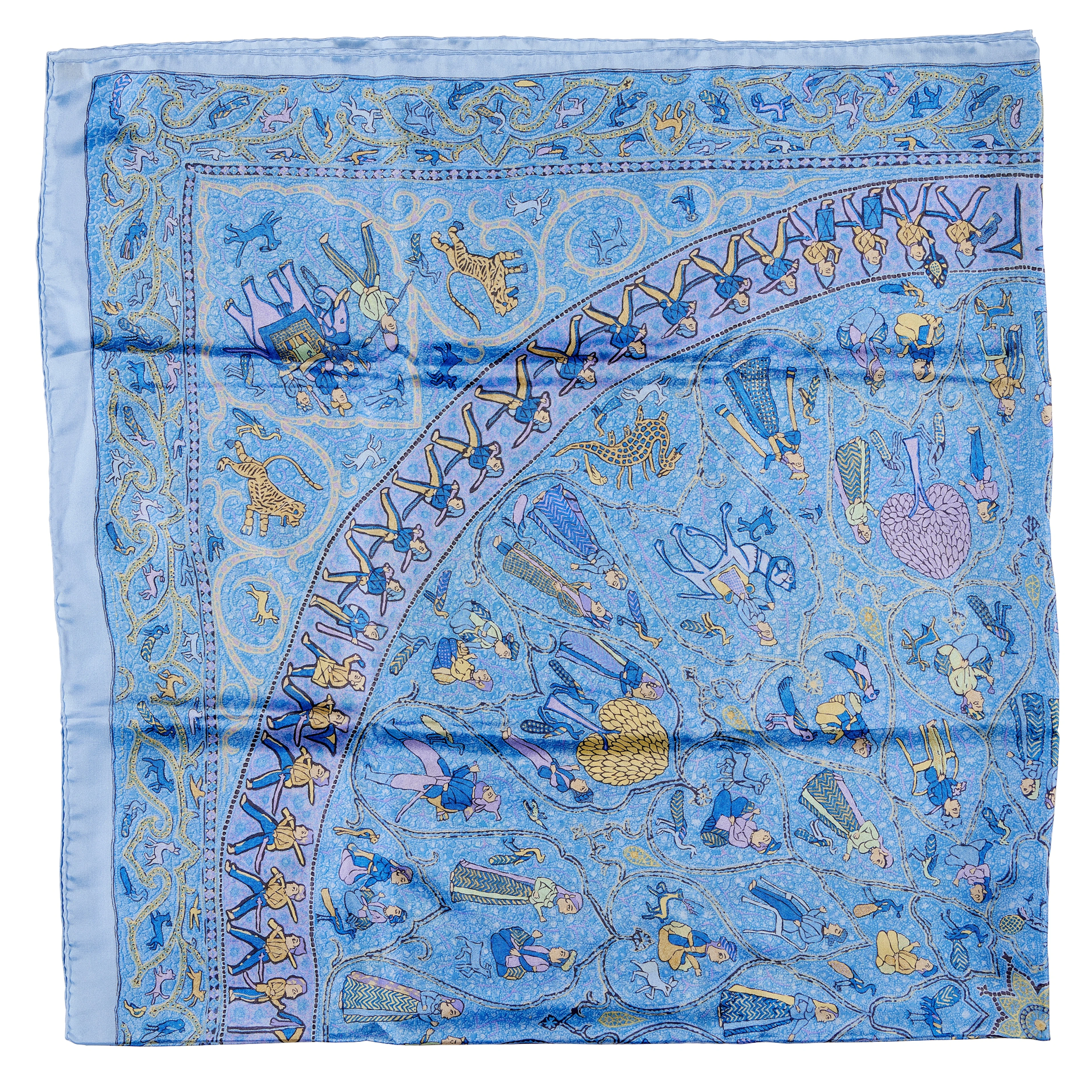 Blue and Purple Lalbhai Dalpatbhai Institute of Indology Silk Scarf 140