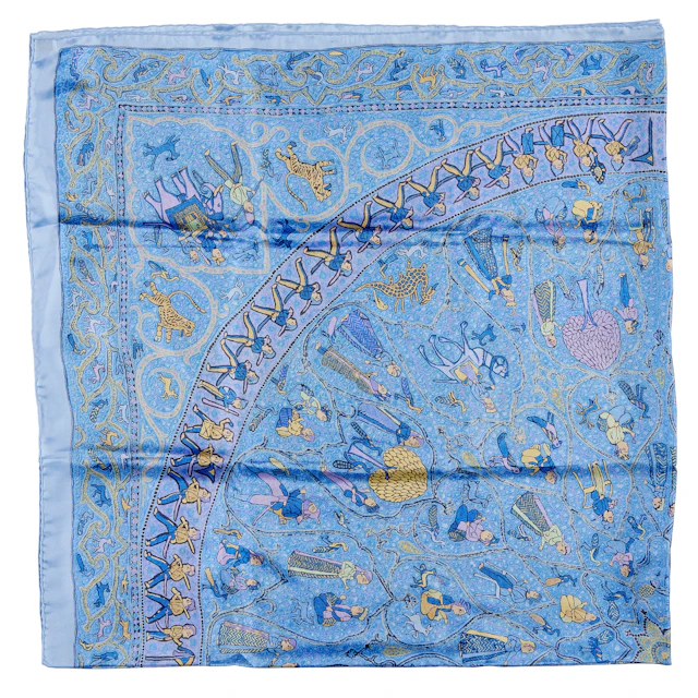 Blue and Purple Lalbhai Dalpatbhai Institute of Indology Silk Scarf 140