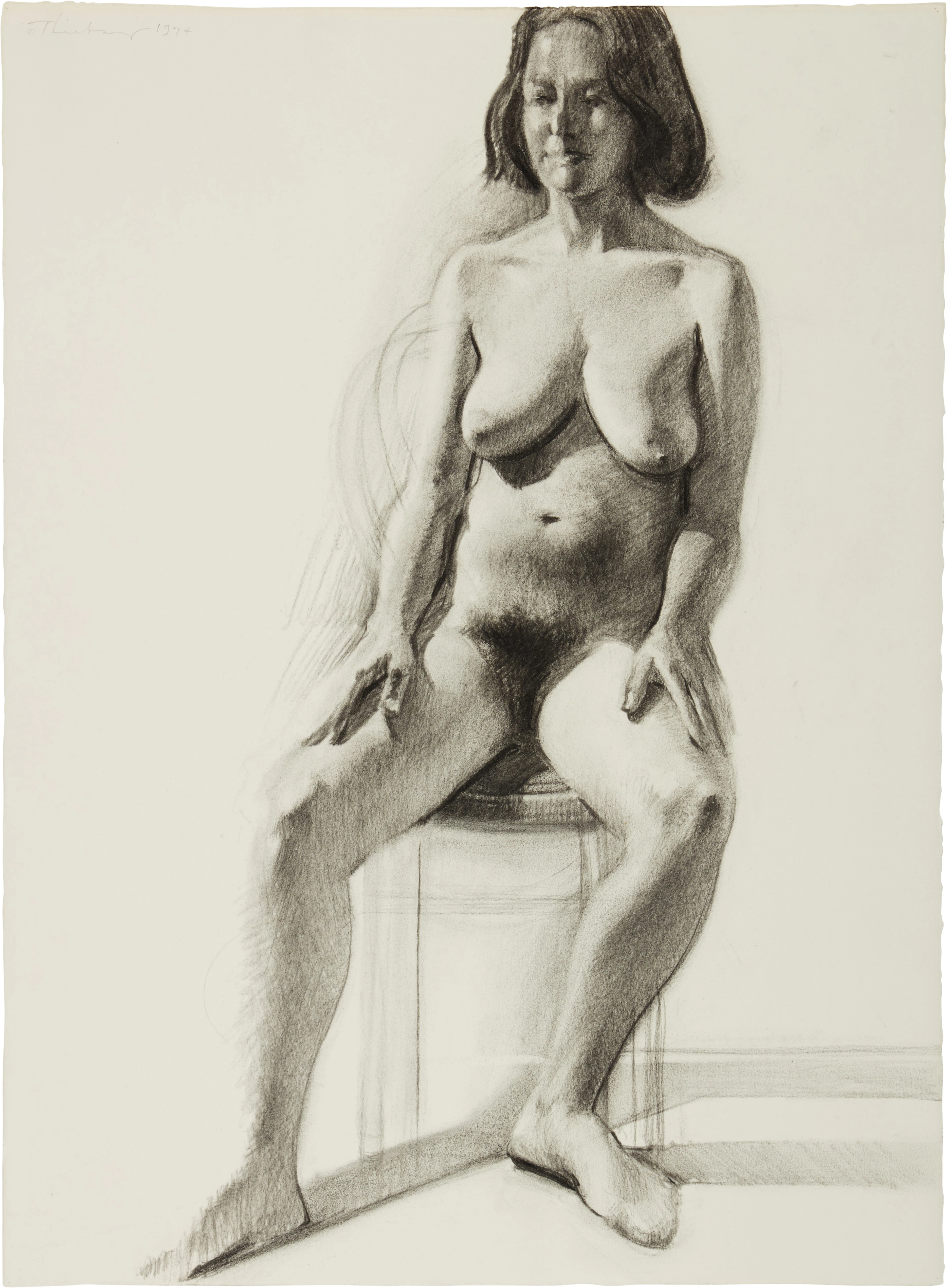 Nude with Short Black Hair