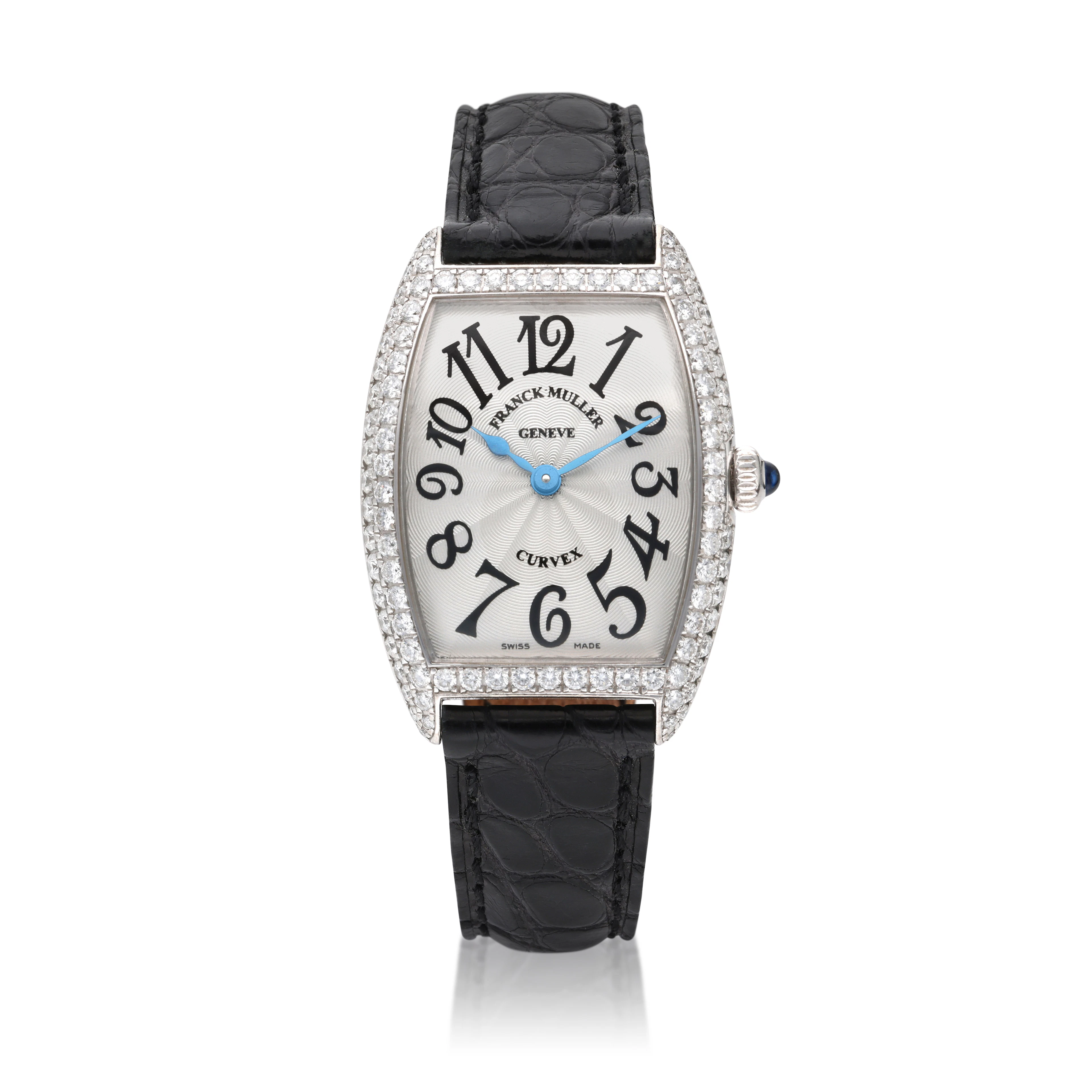 Cintrée Curvex Diamond Ladies (Reference 1752QZD). A 29mm white gold