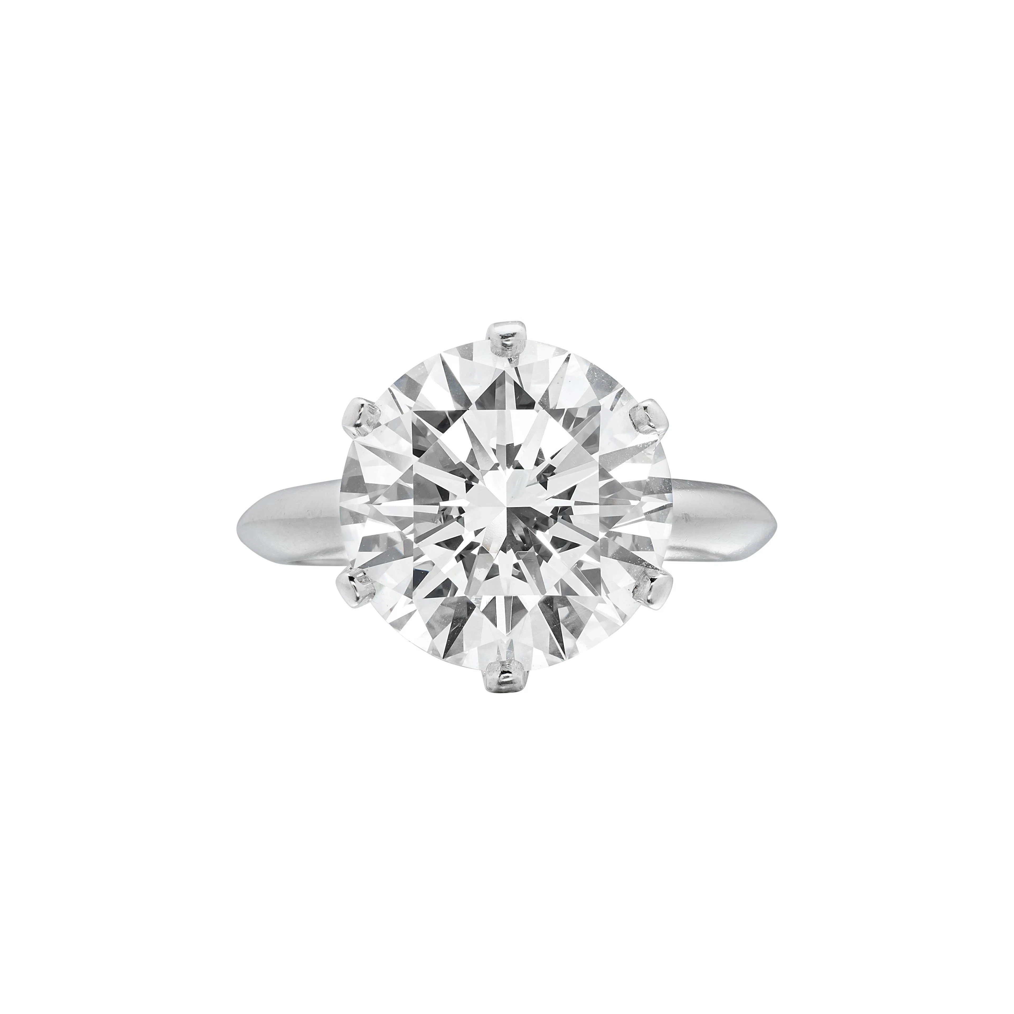 Platinum and 5.25ct Round Brilliant Cut Diamond Engagement Ring