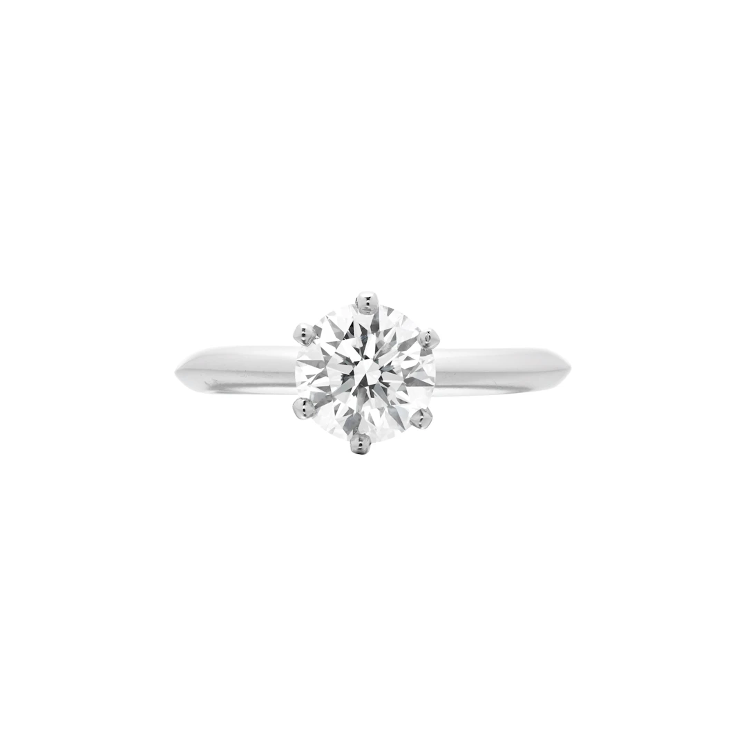 Platinum and 1.25ct Round Brilliant Cut Diamond Engagement Ring