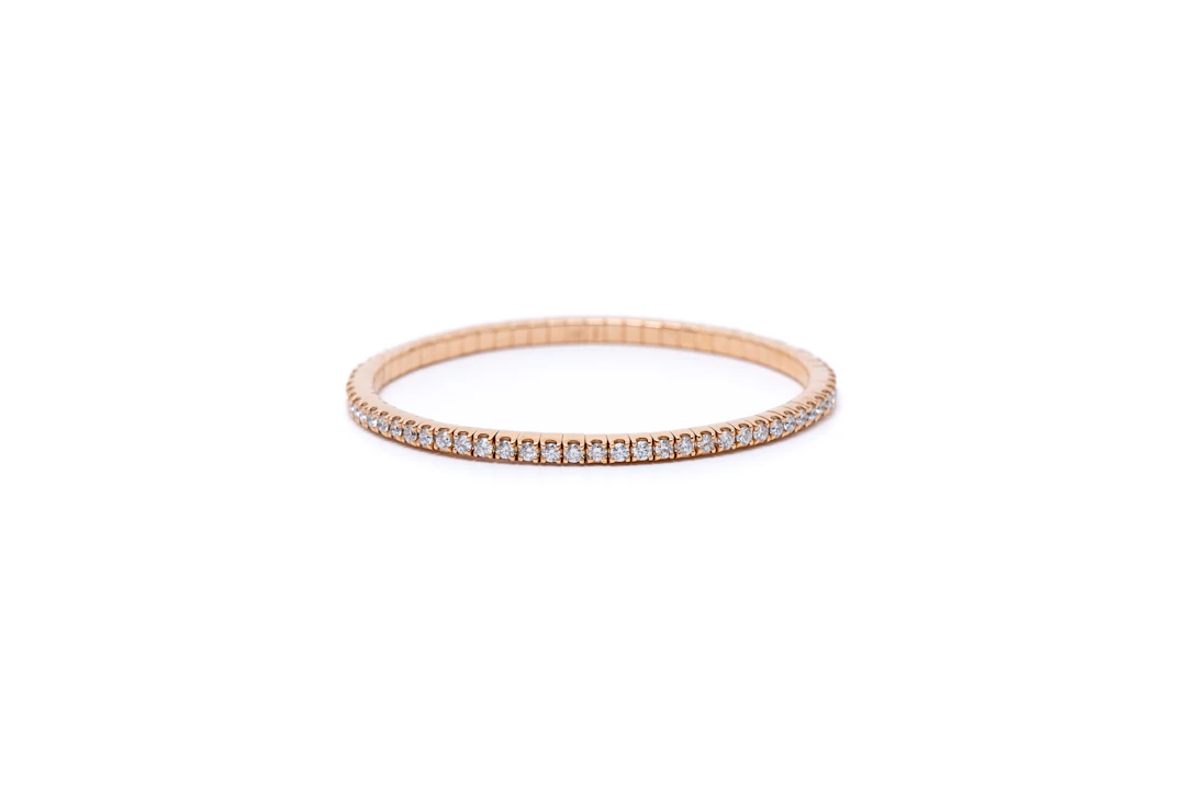 Rose gold and Diamond Stretch Bracelet