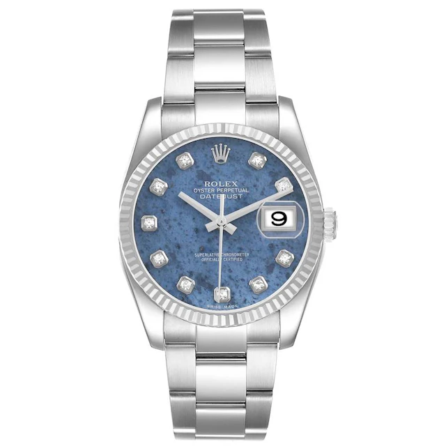 Datejust Sodalite Dial (Reference 116234). A 36mm white gold stainless