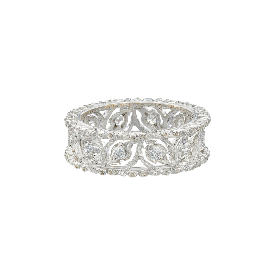 White Gold and Diamond Ramage Éternelle Ring