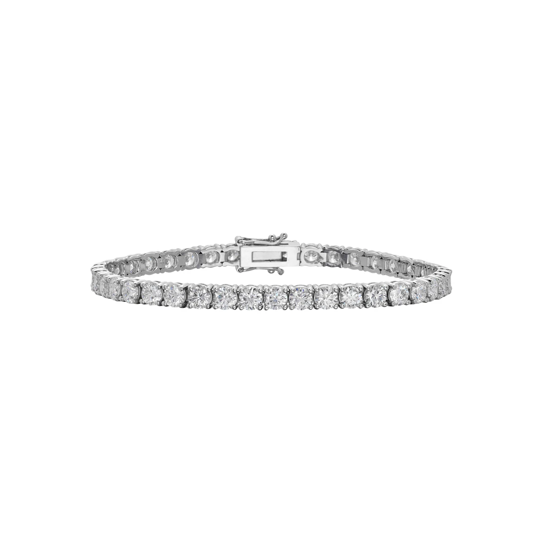 White Gold and 9.80ctw Round Brilliant Cut Diamond Tennis Bracelet
