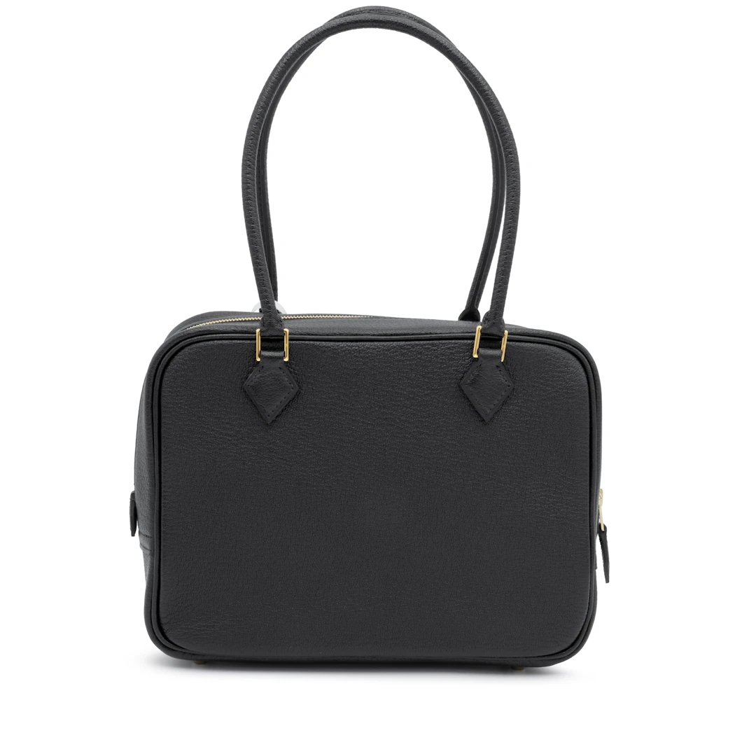 Black Chèvre Mini Plume Gold Hardware, 2025