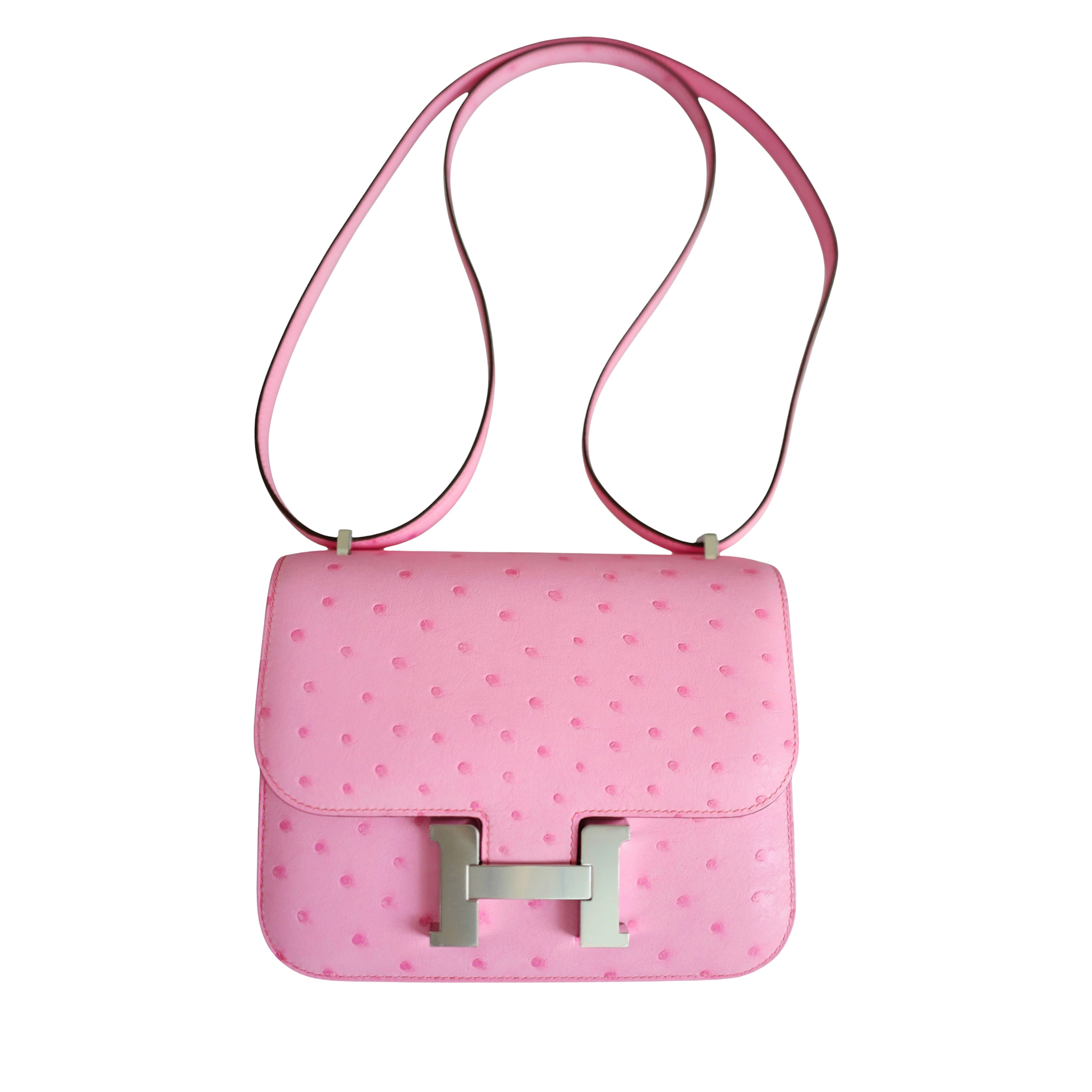 5P Bubblegum Pink Ostrich Mini Constance 18 Palladium Hardware, 2024